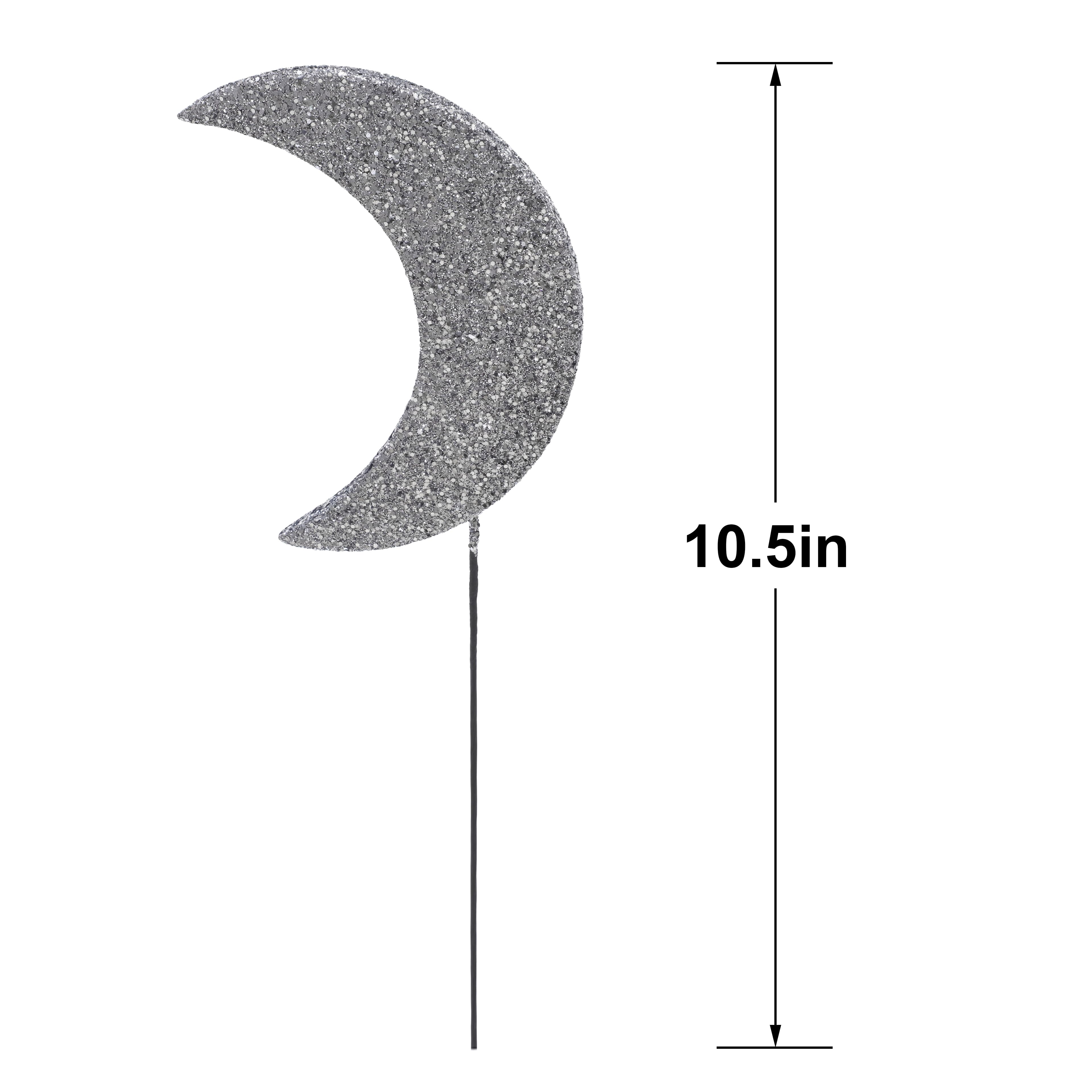 10.5&#x22; Silver Glitter Moon Pick by Ashland&#xAE;