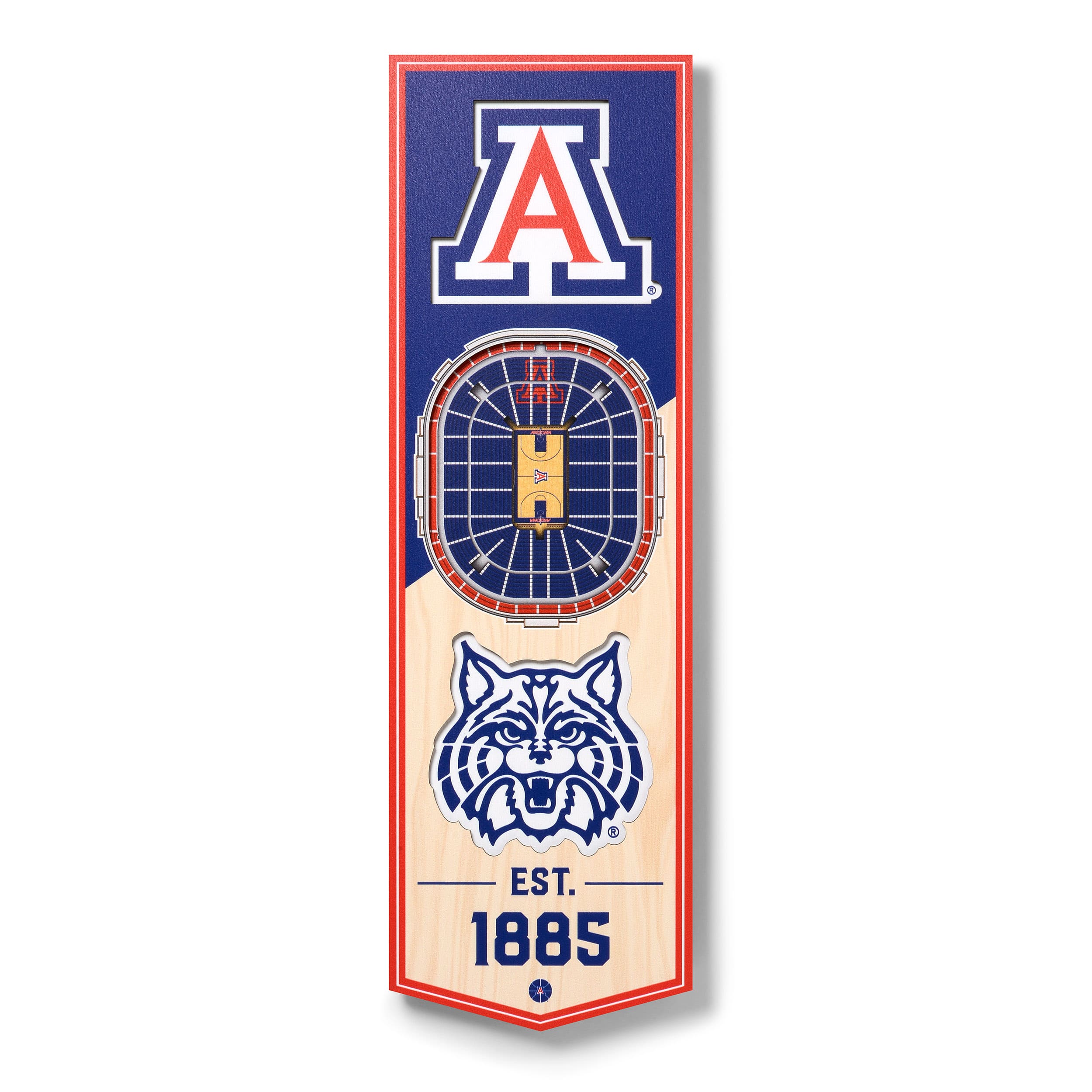 NCAA 6&#x22; x 19&#x22; StadiumView 3D Banner