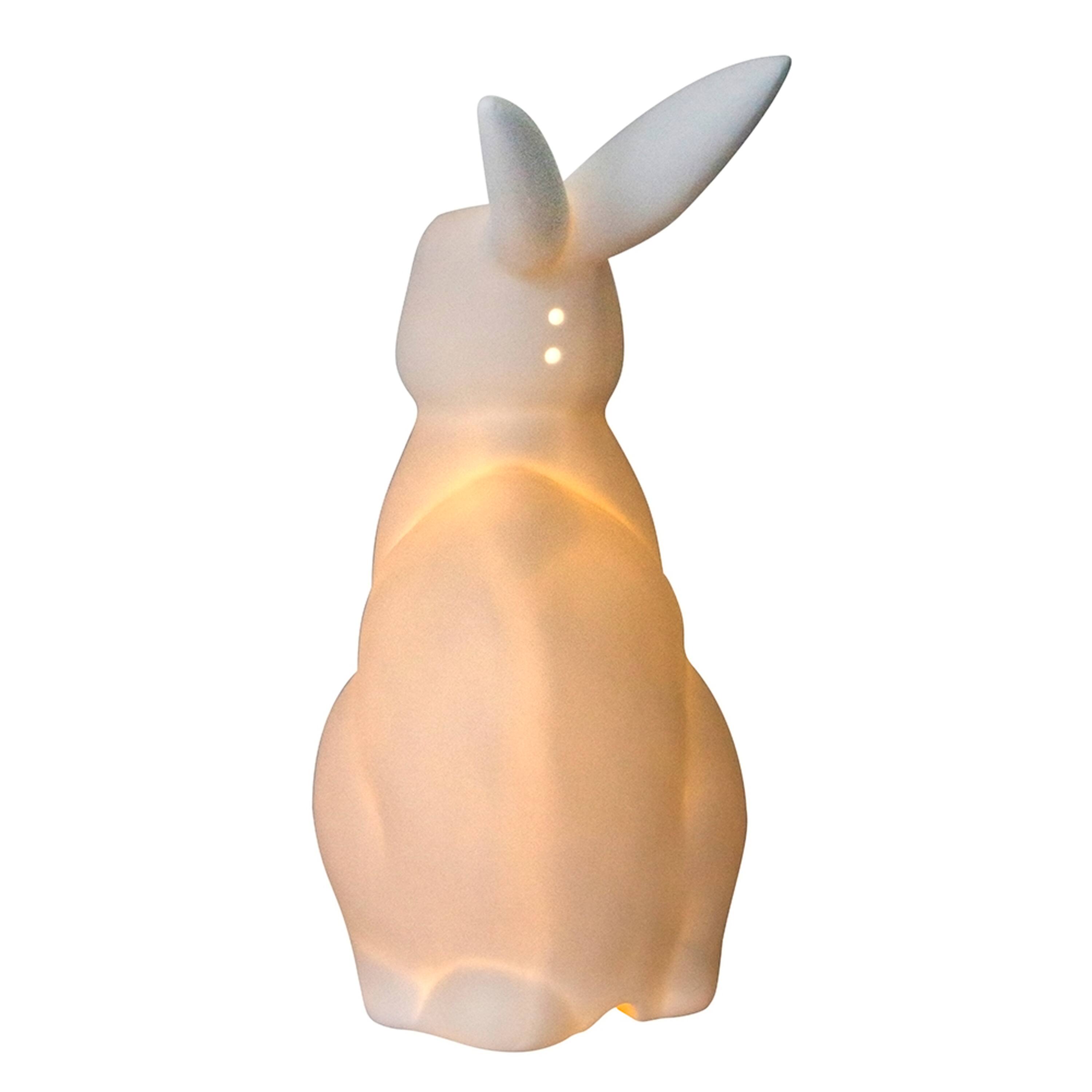 Simple Designs Porcelain Bunny Rabbit Shaped Animal Light Table Lamp