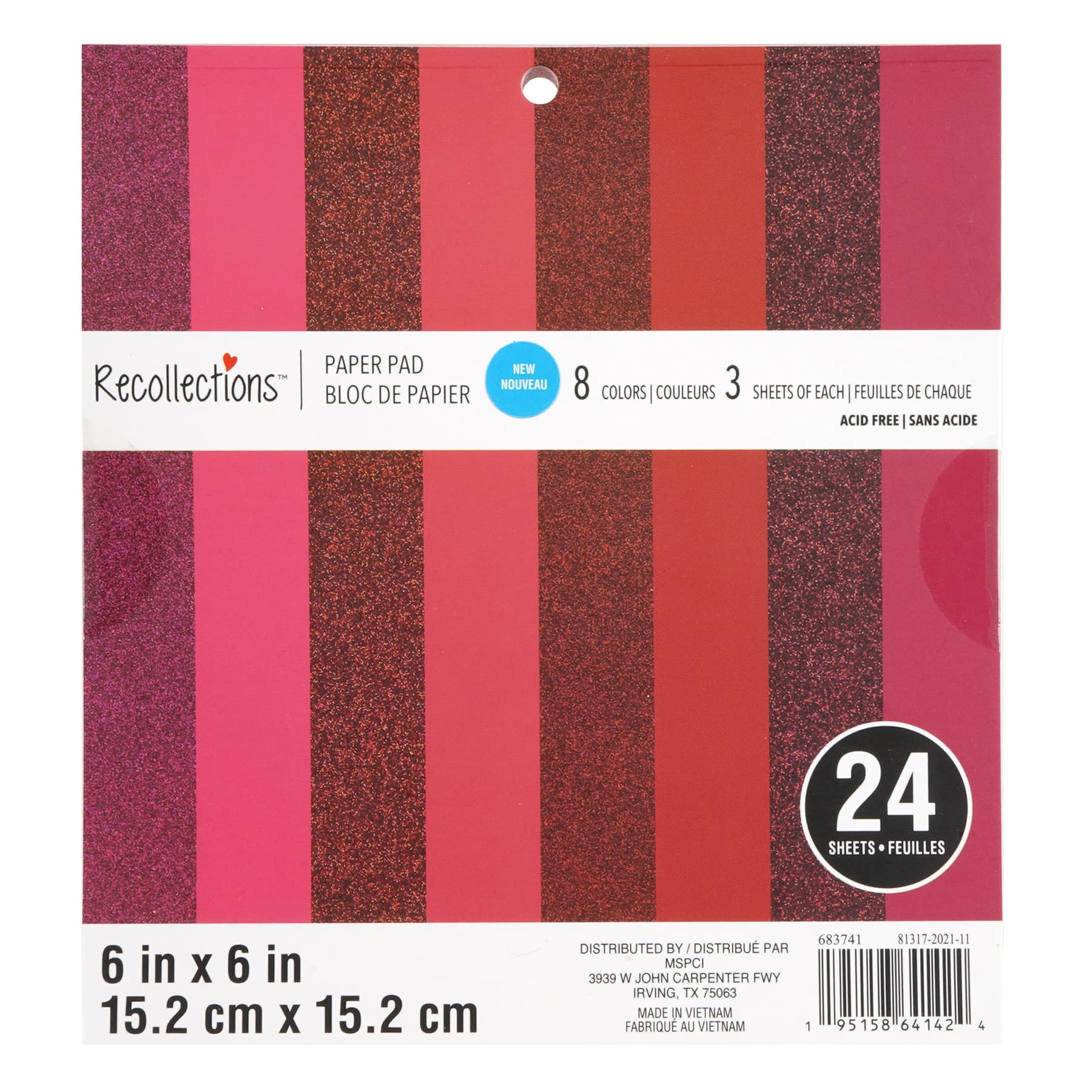 12 Pack: Red Paper Pad by Recollections™, 6" x 6"