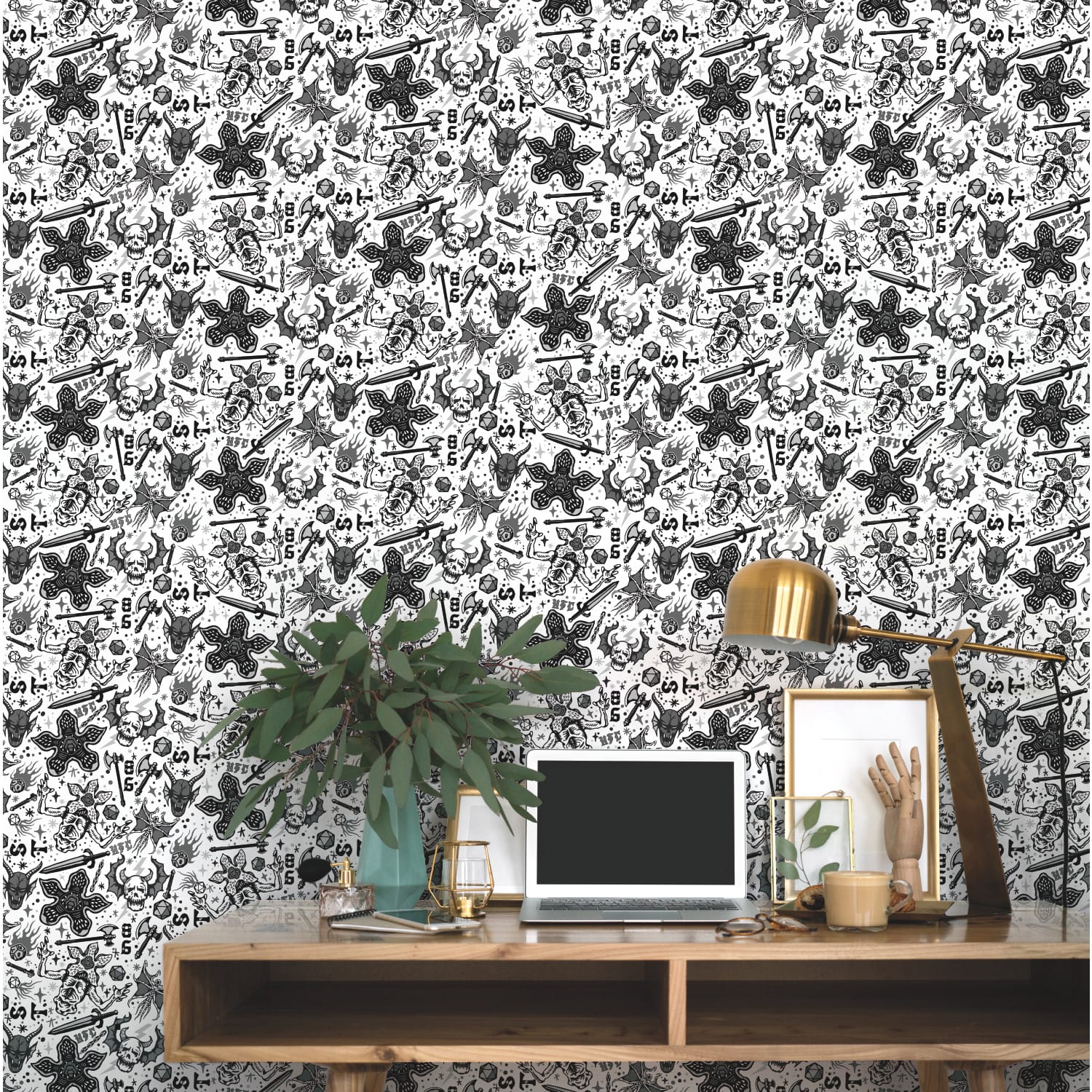 RoomMates Stranger Things Hellfire Club Black Peel & Stick Wallpaper