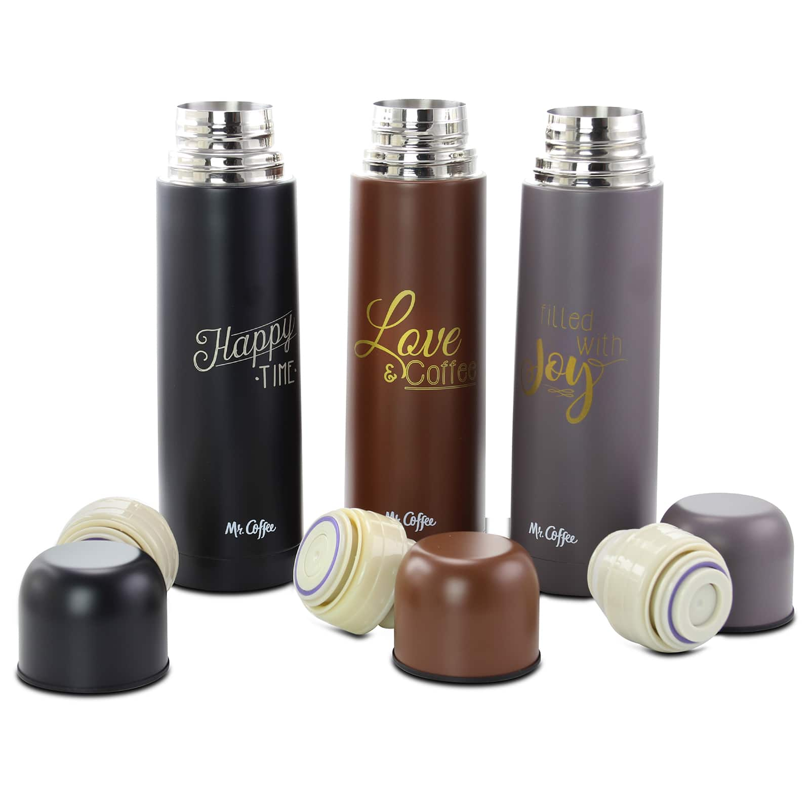 Mr. Coffee Luster Javelin 16oz. Stainless Steel Thermal Travel Bottle Set