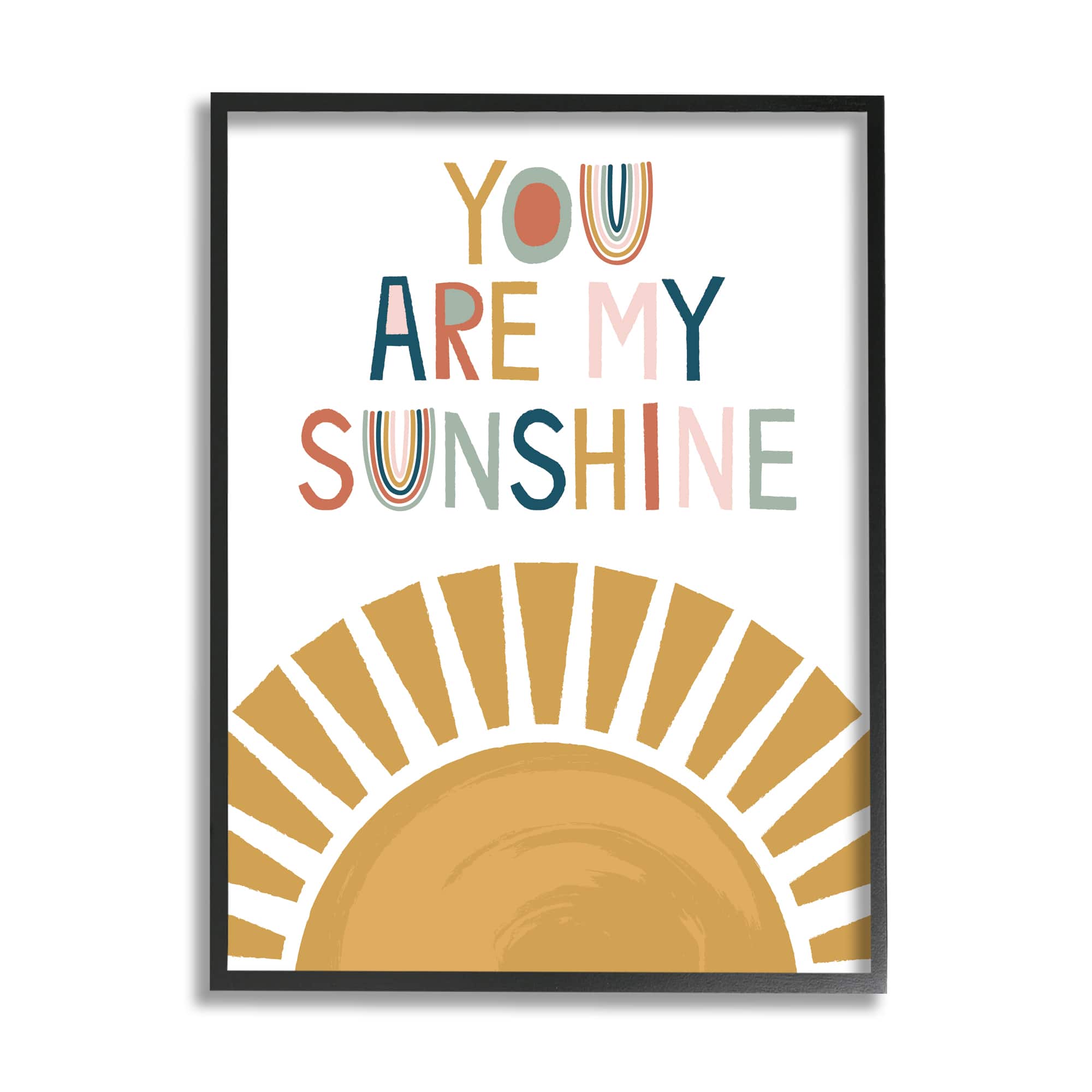 Stupell Industries You Are My Sunshine Phrase Children&#x27;s Sun Rise Framed Wall Art