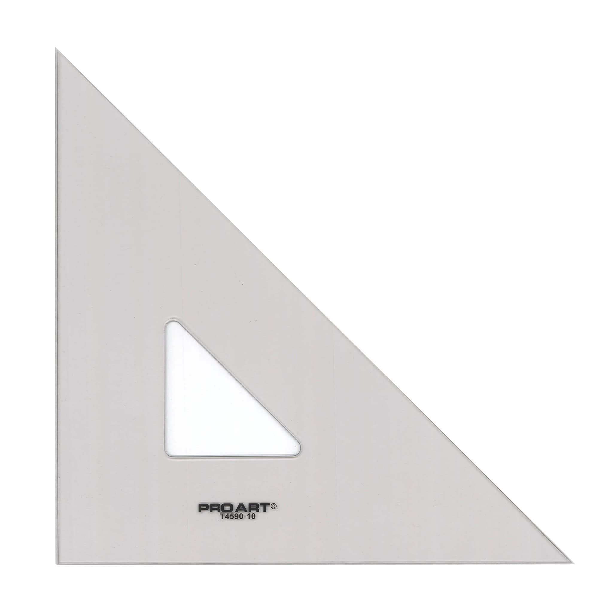 Pro Art&#xAE; 10&#x22; Smoke 45/90 Triangle With Ink Edge &#x26; Finger Lift