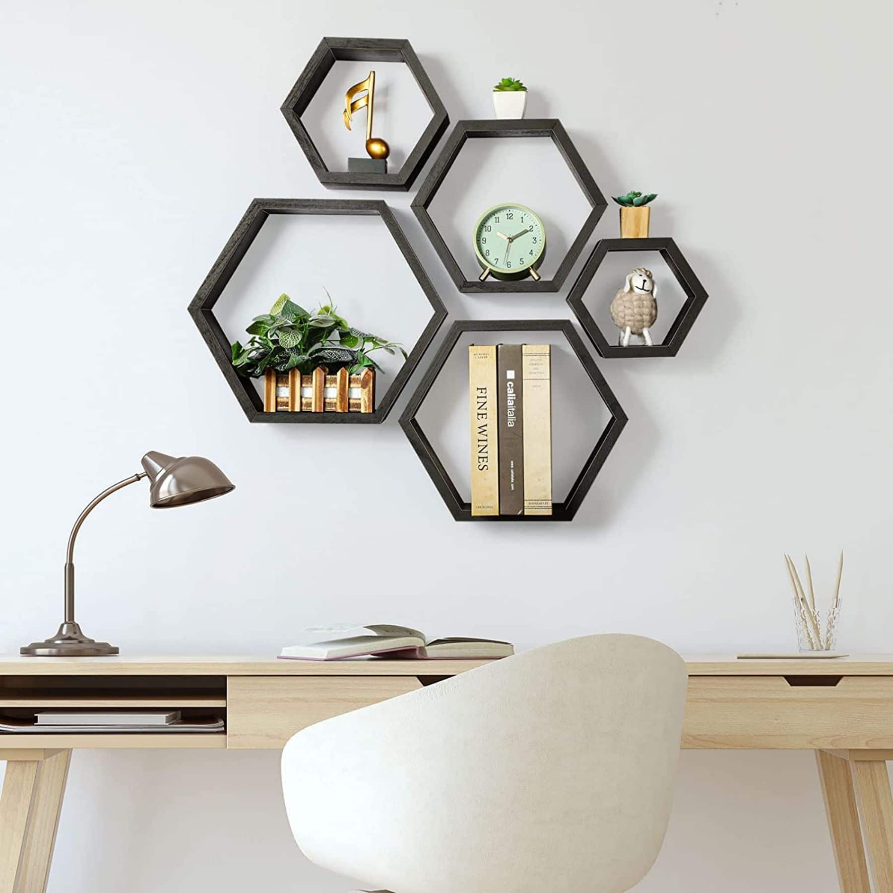 NEX&#x2122; Hexagon Floating Honeycomb Shelves Set