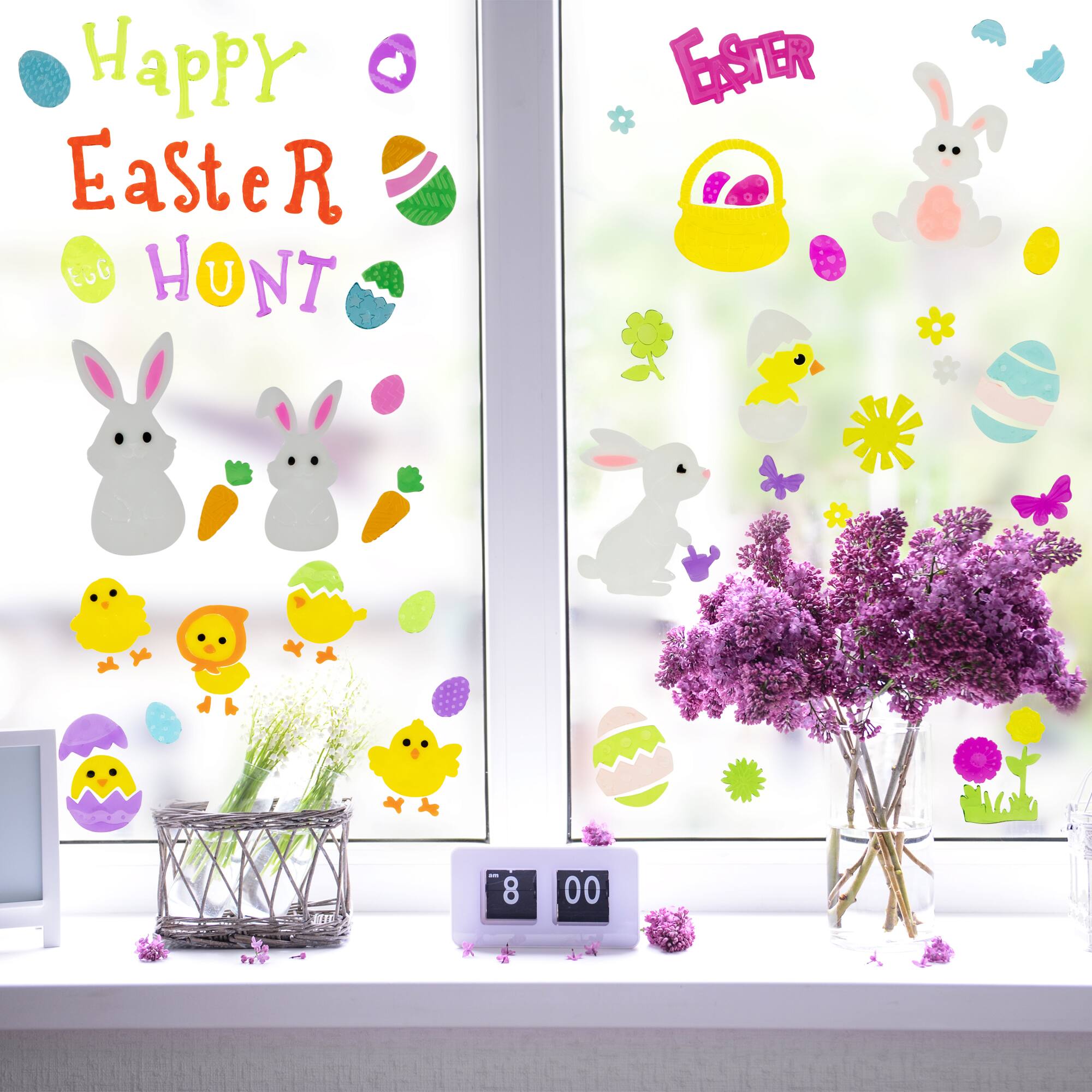 Double Sided Easter Gel Window Clings, 6ct.