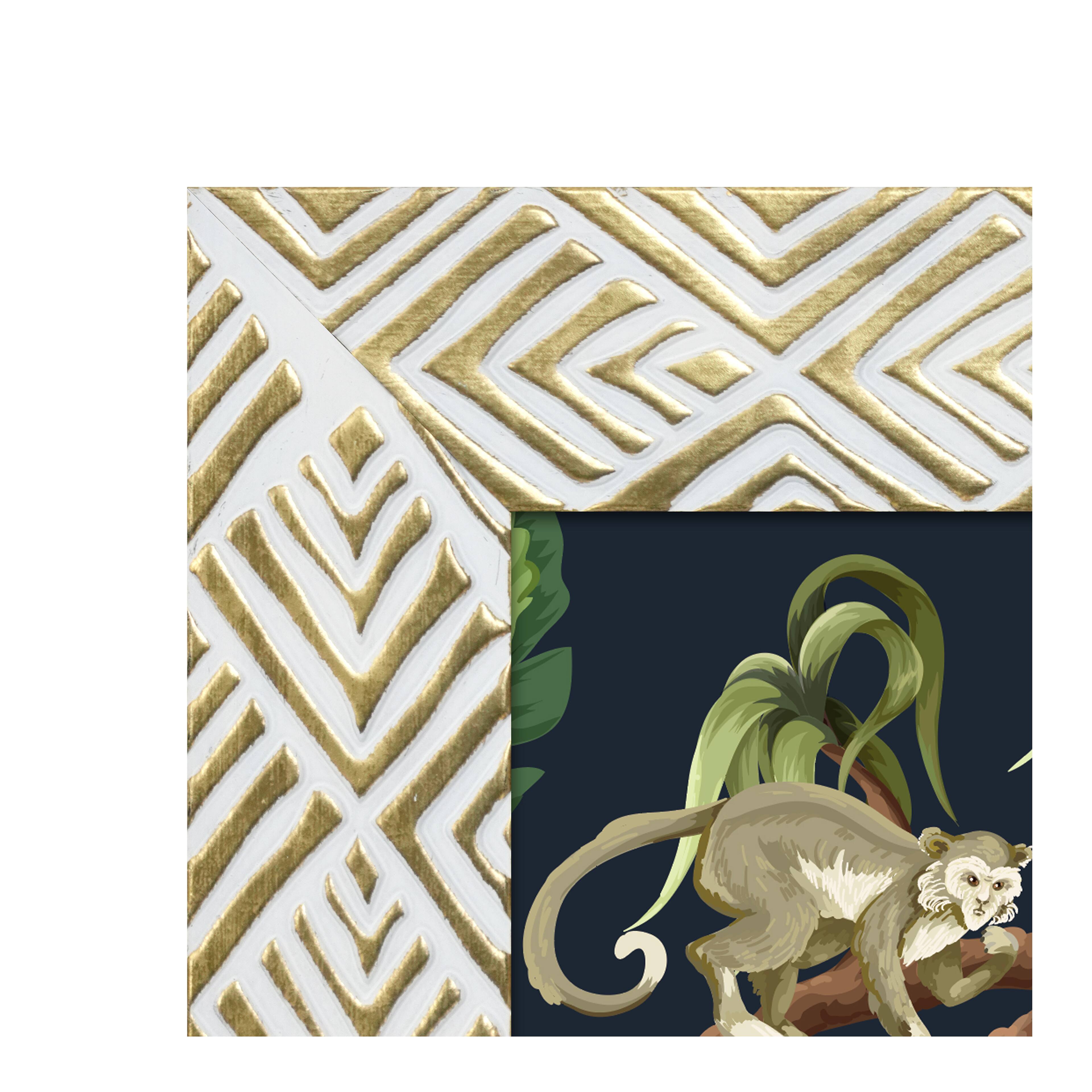 Safari 4" x 6" White & Gold Rhombus Embossed Frame by Ashland®