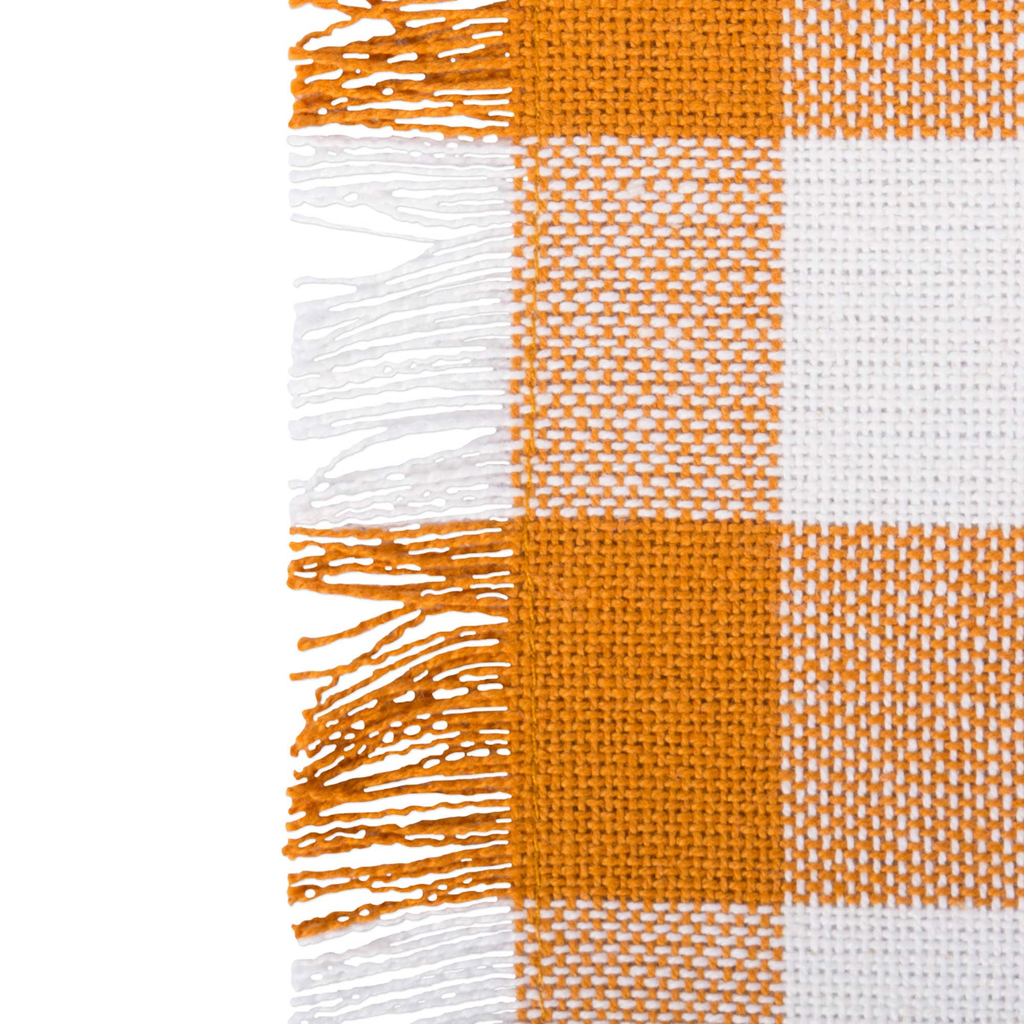 DII&#xAE; Pumpkin Spice Heavyweight Check Fringed Placemat Set