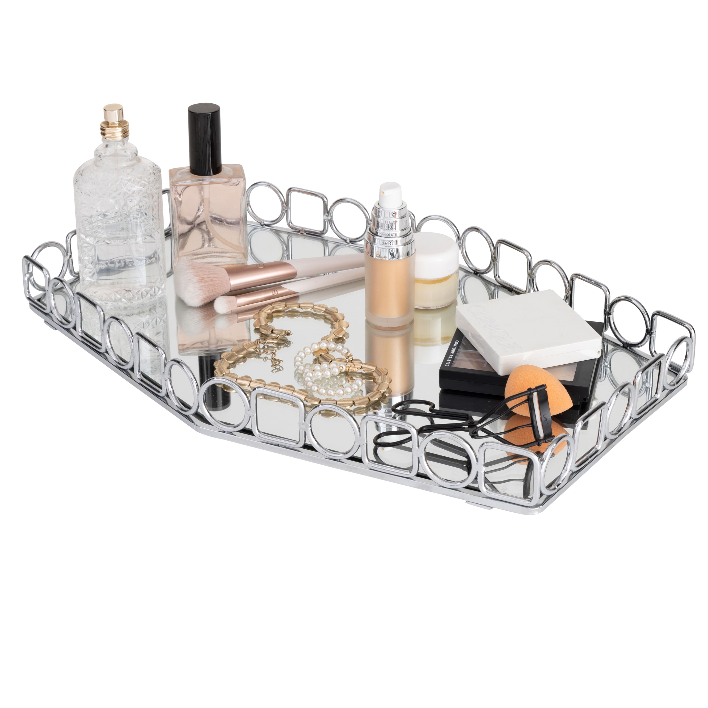 Home Details Circles & Squares Large Mirror Vanity Tray