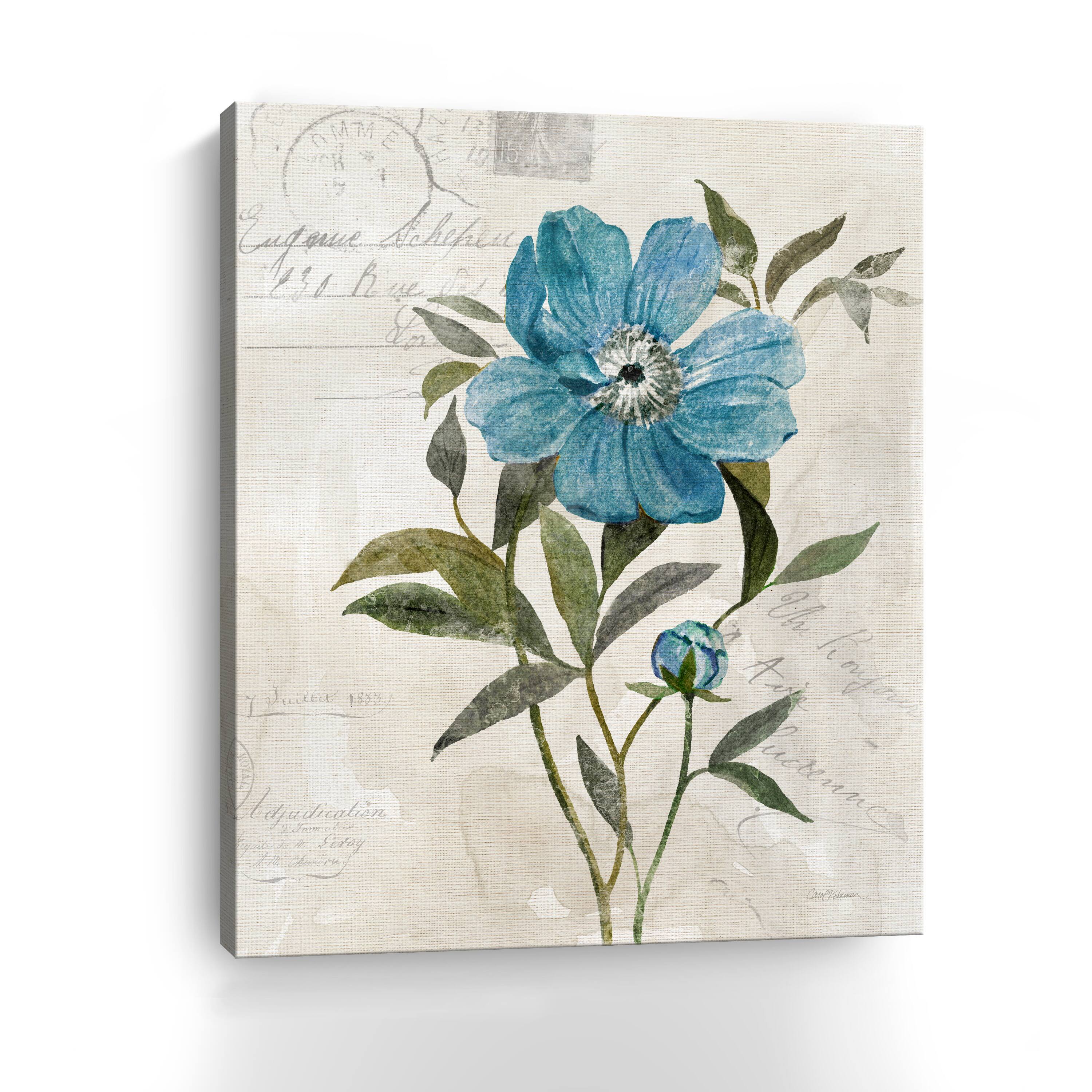 20" x 16" Linen Peony Canvas Giclee