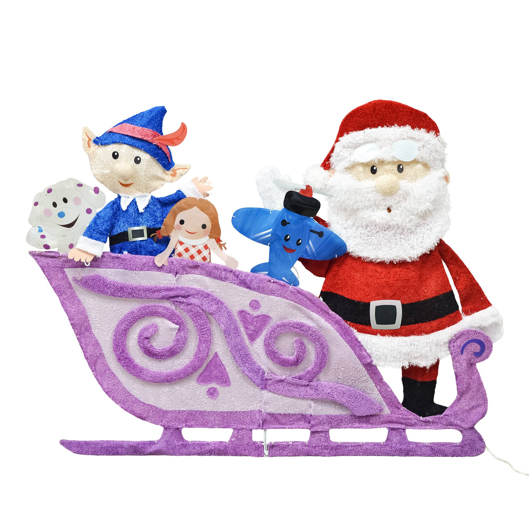Rudolph the Red-Nosed Reindeer & the Island of Misfit Toys 42" Santa & Sleigh 2D Pre-Lit Yard Art
