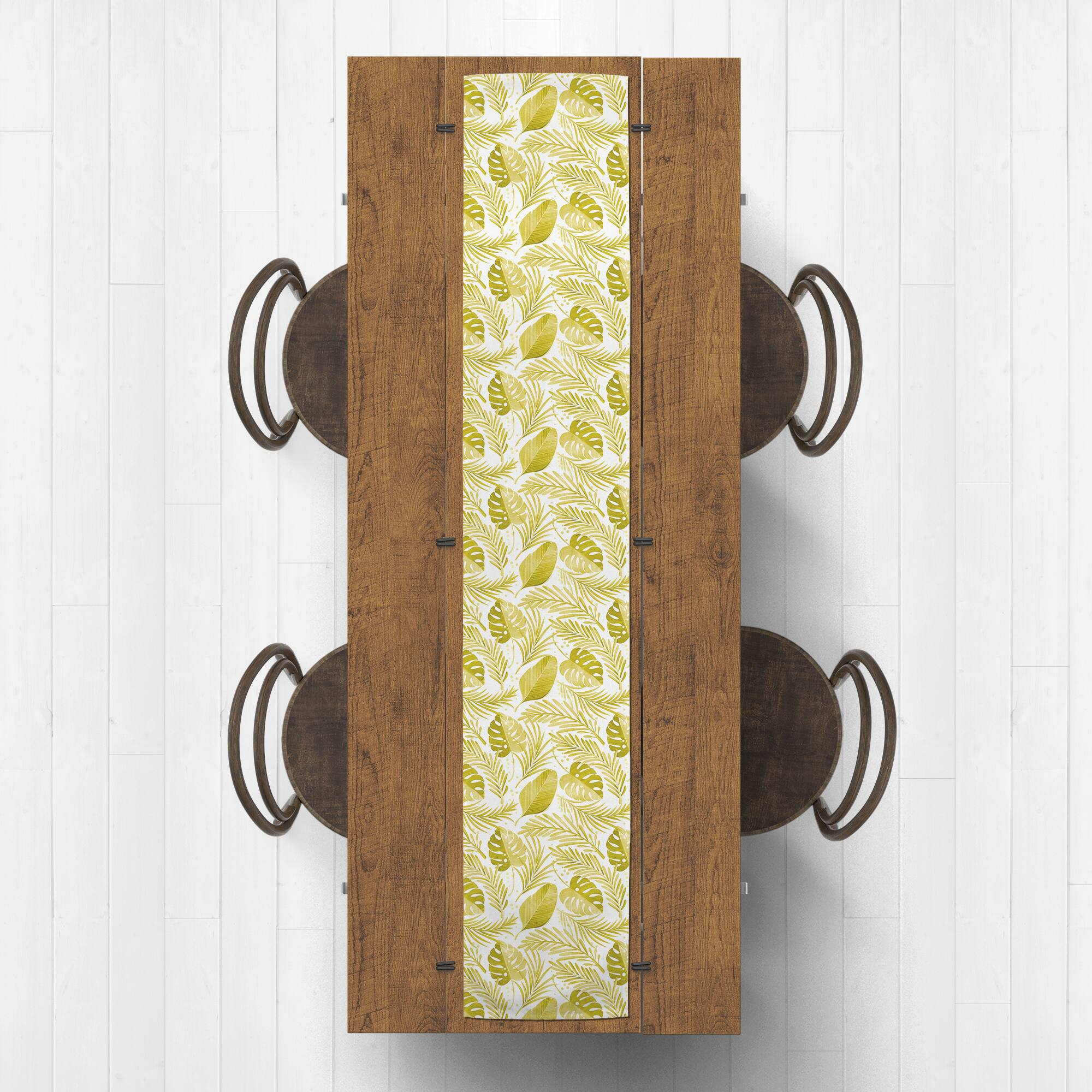 Yellow Coastal Leaves Table Runner