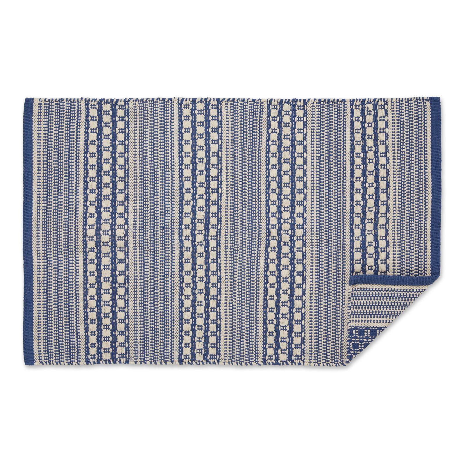 DII&#xAE; French Blue Dobby Stripe Hand-Loomed Rug, 2ft. x 3ft.