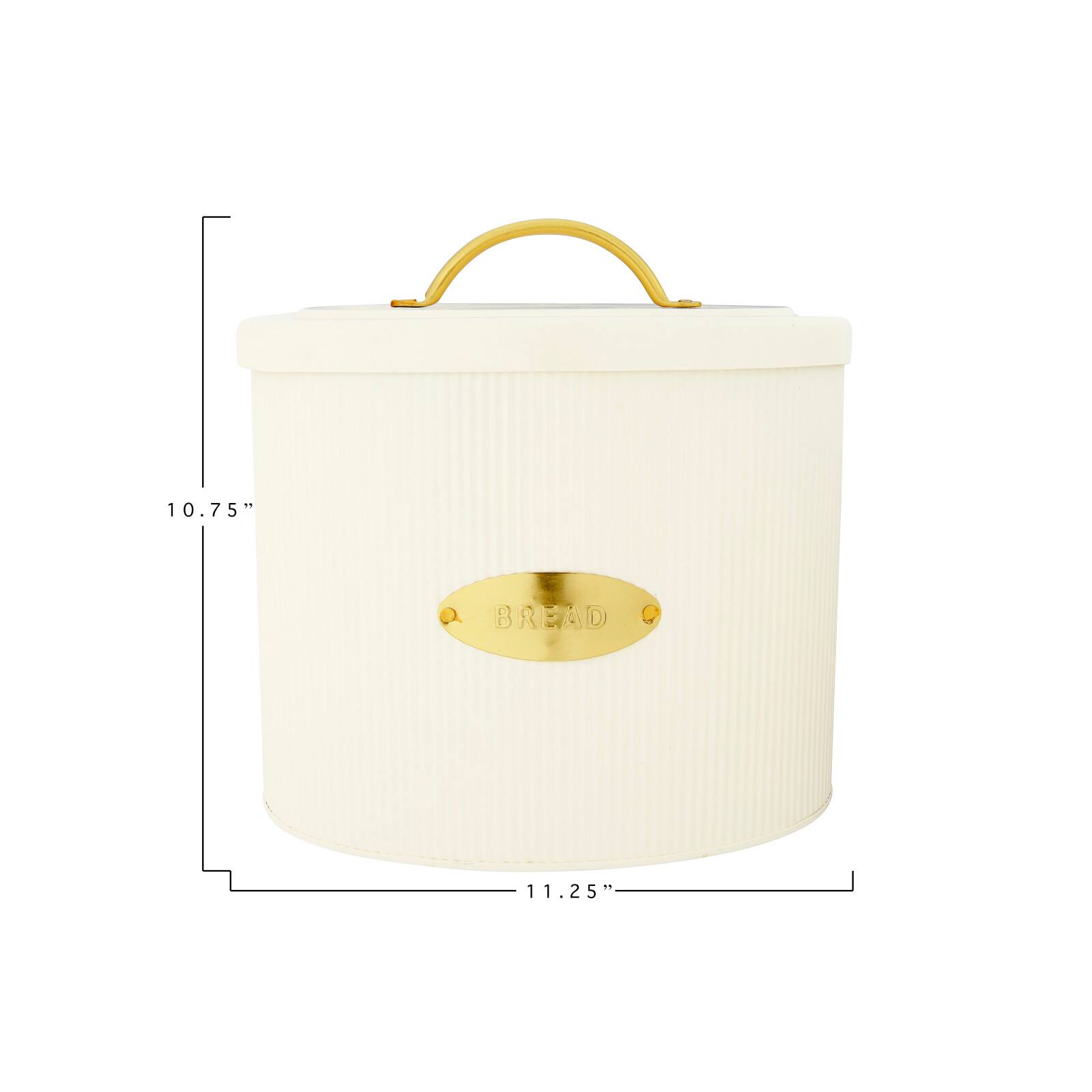 Hello Honey® 10.75" White Oval Metal "Bread" Box with Lid