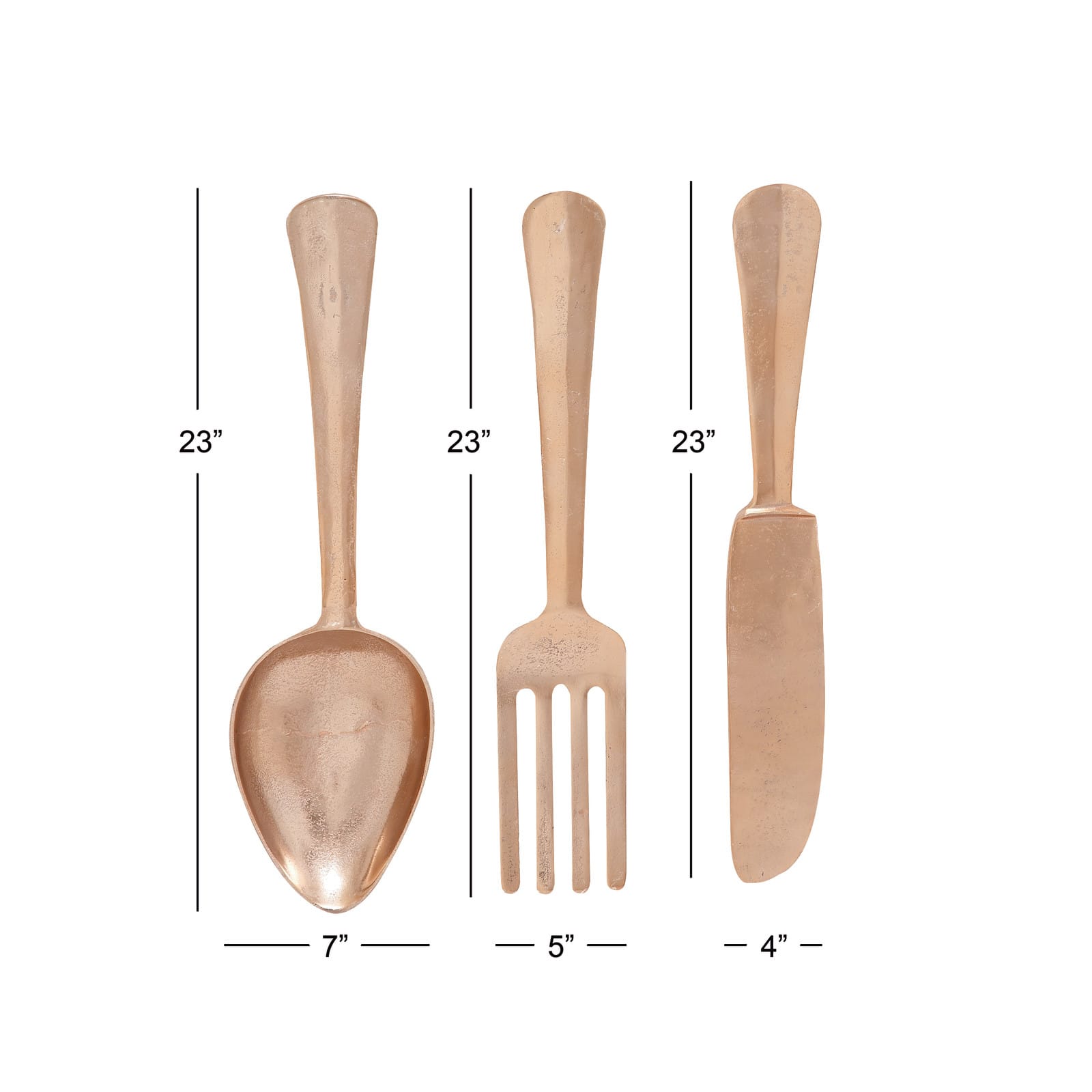 Rose Gold Aluminum Utensils Wall Décor Set