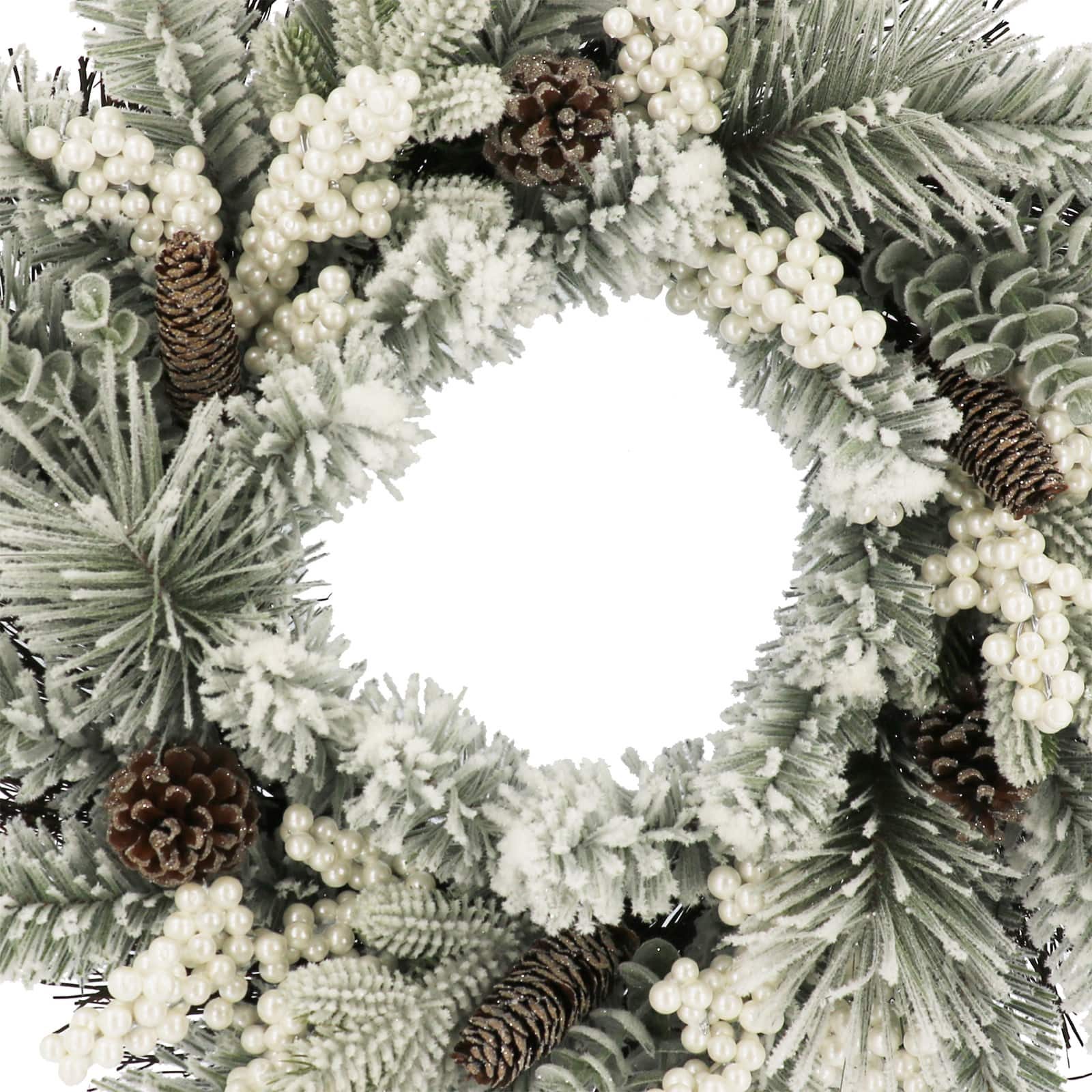 24&#x22; Snowy Pine &#x26; White Berry Wreath by Ashland&#xAE;
