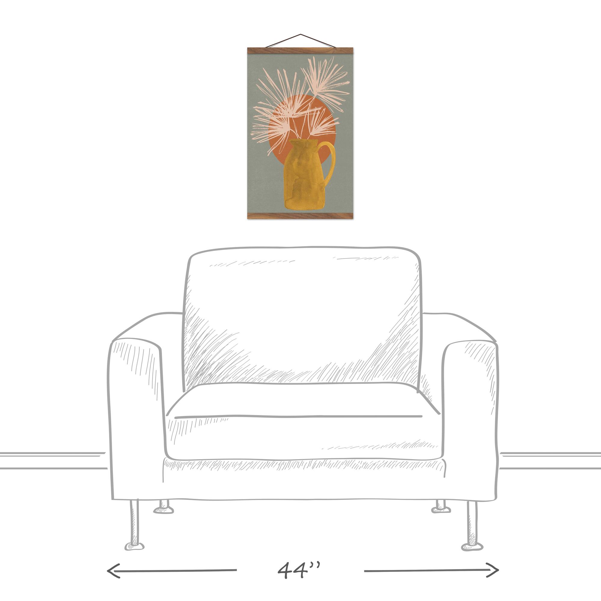 Sunkist Vase Teak Hanging Canvas