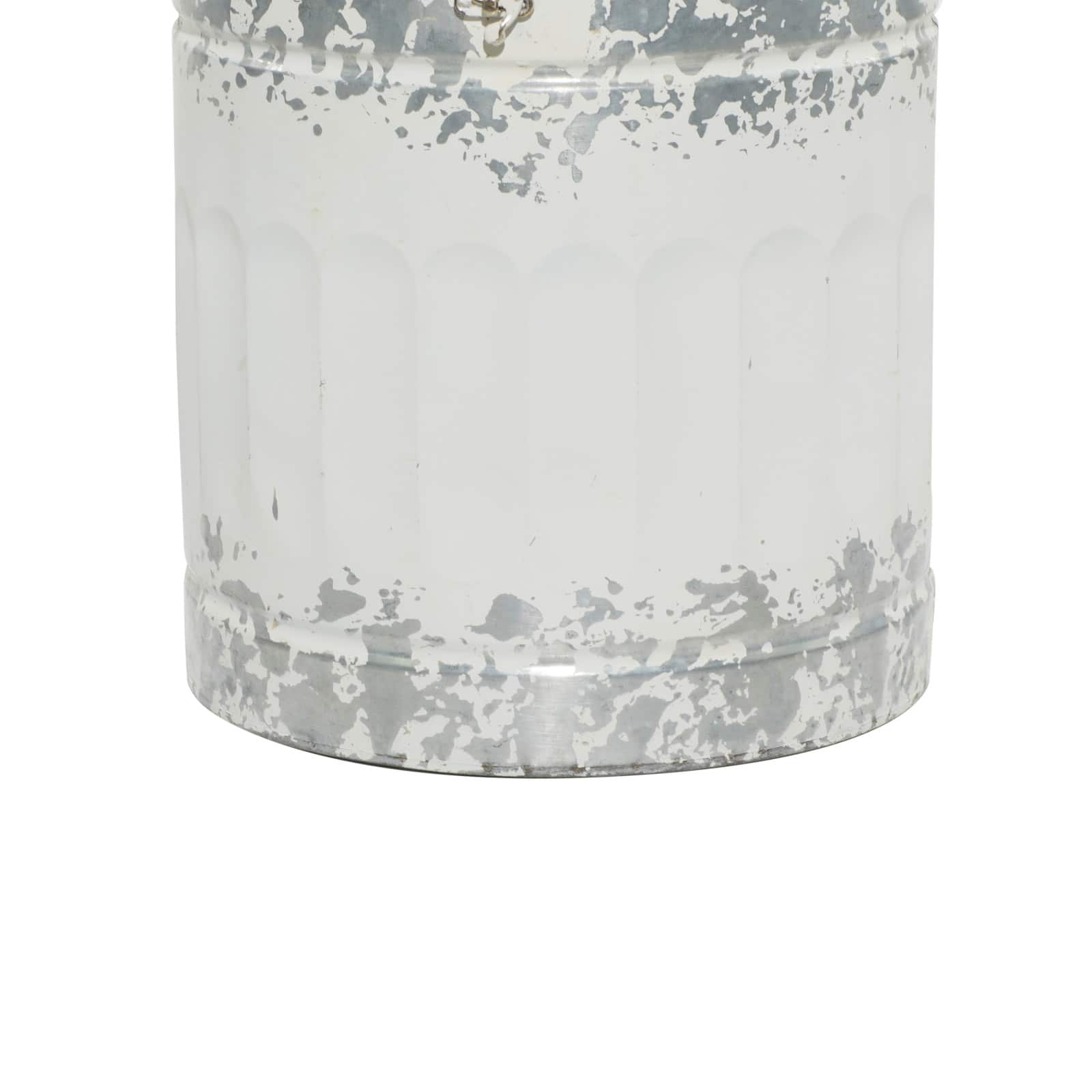 Distressed White Metal Farmhouse Decorative Jar, 2ct.