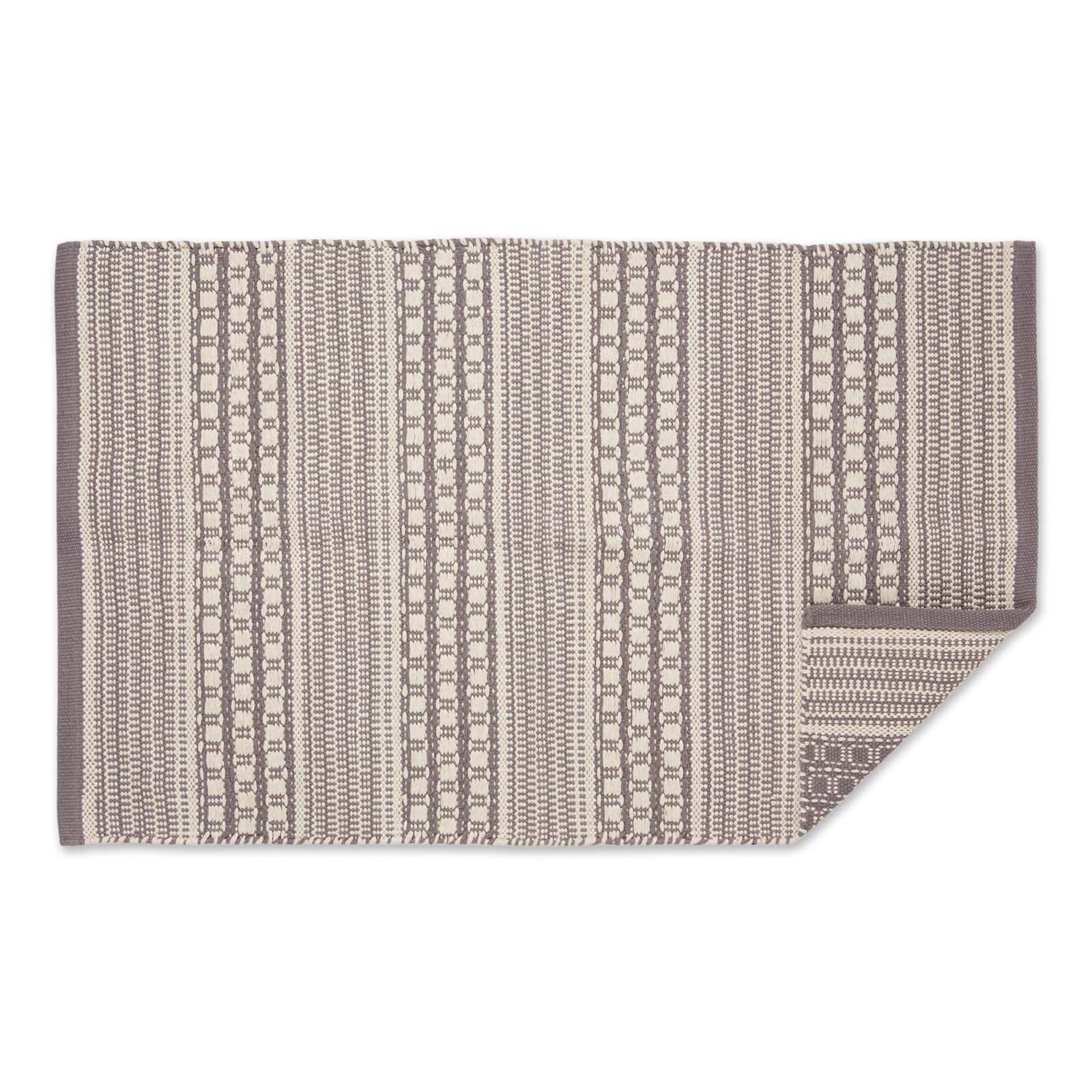 DII® Gray Dobby Stripe Hand-Loomed Rug, 2ft. x 3ft.