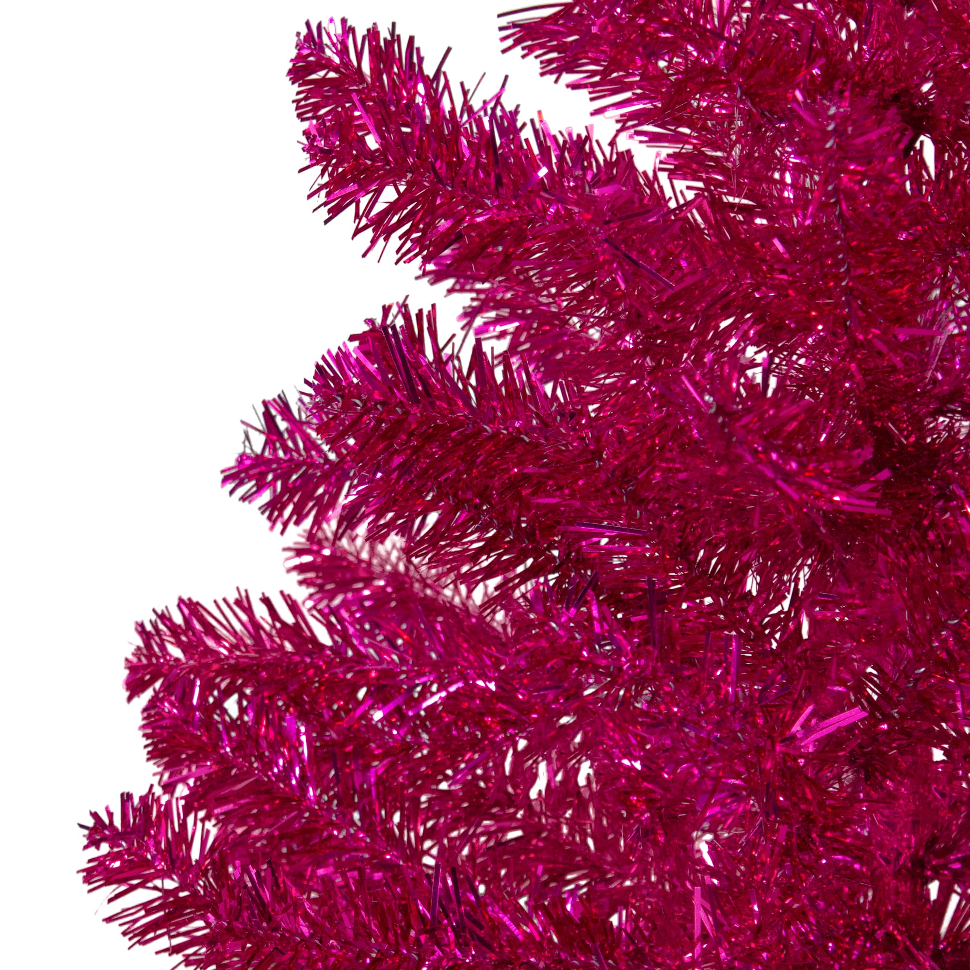 3ft. Unlit Metallic Pink Tinsel Artificial Christmas Tree