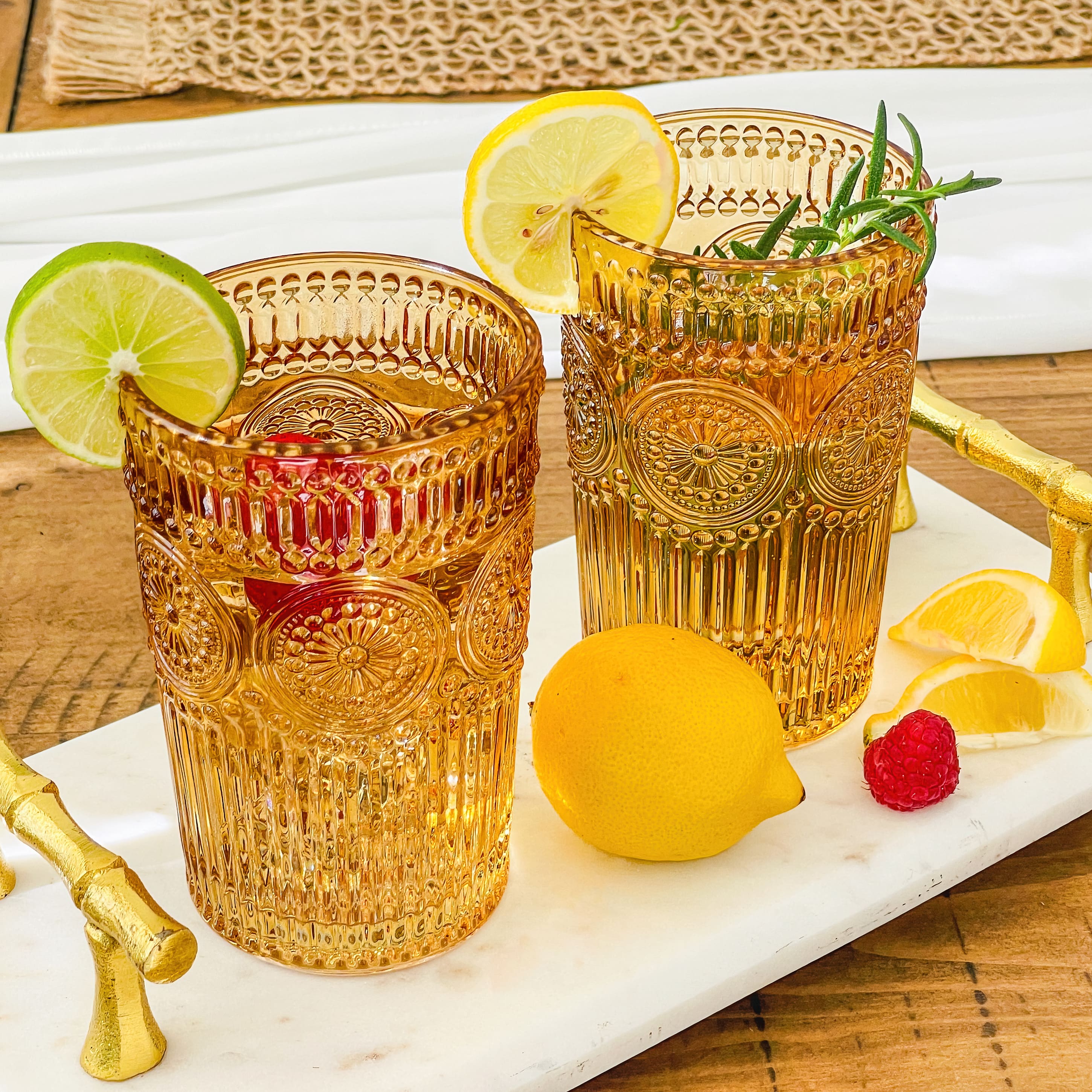 Kate Aspen® 13oz. Vintage Textured Amber Drinkware, 6ct.