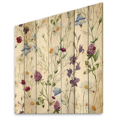 Designart - Wildflowers Chamomile and Clover Bell I - Traditional Print ...
