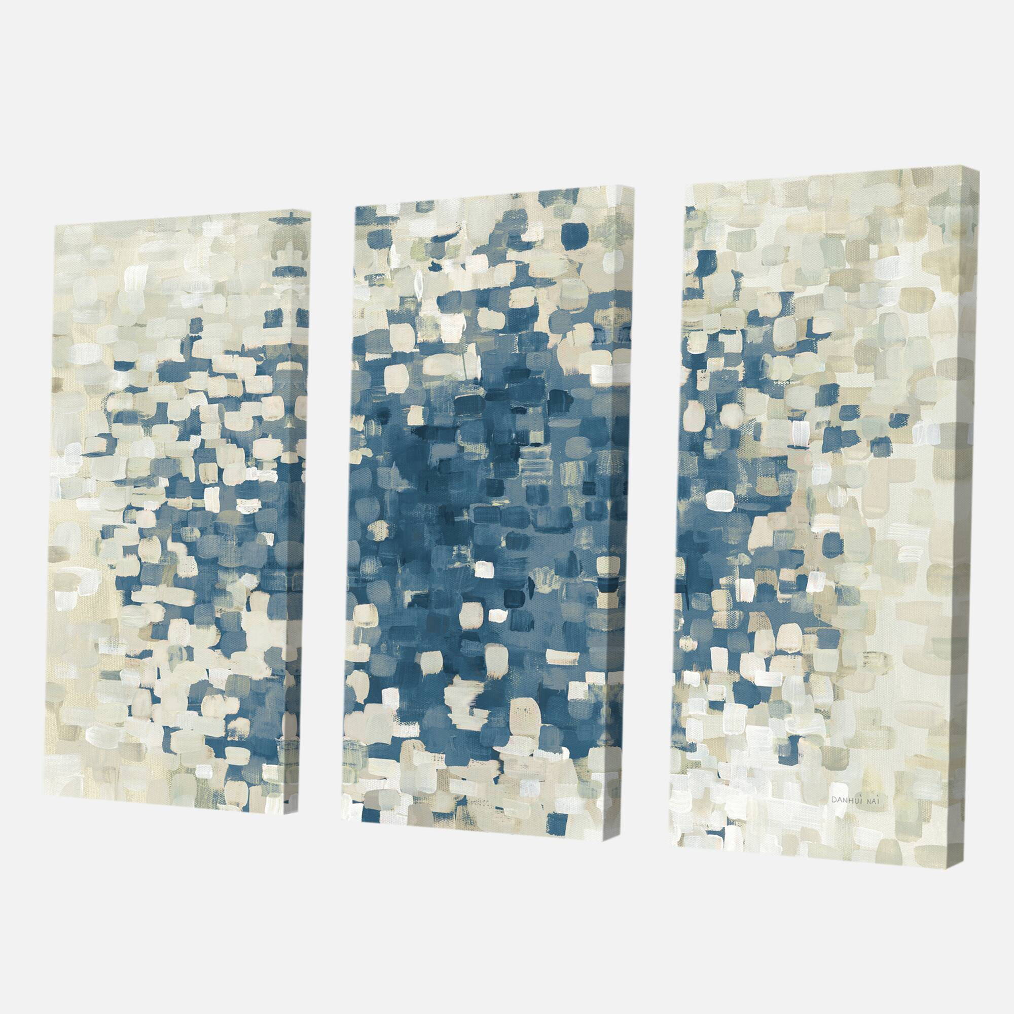 Designart - Geometric Blue Spots - Modern Canvas Artwork