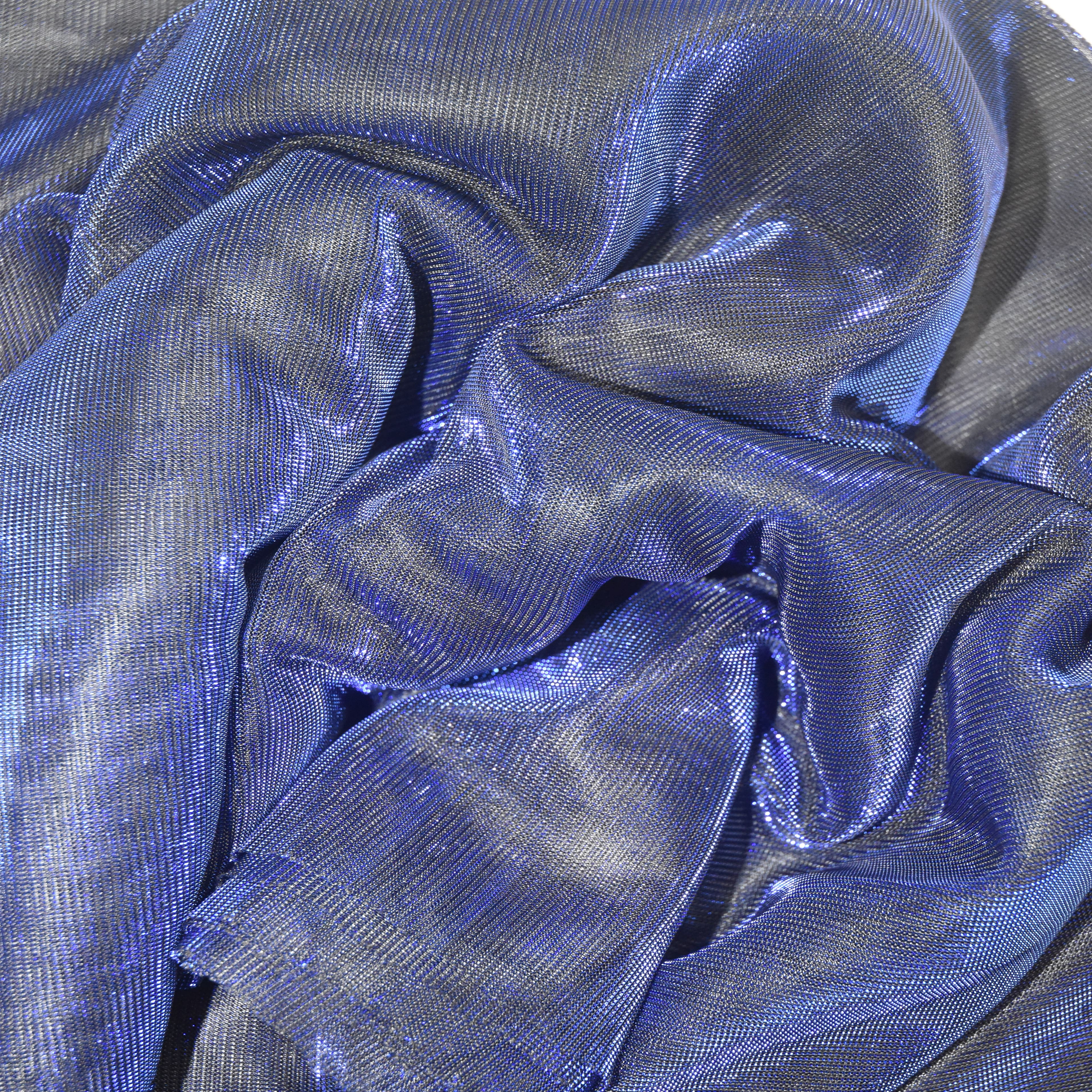 Feldman Blue Metallic Knit Fabric