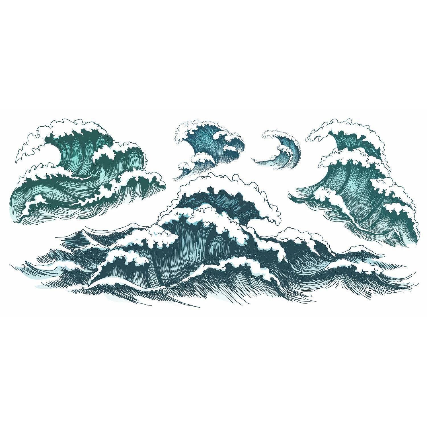 RoomMates Great Wave Peel &#x26; Stick Giant Wall Decals