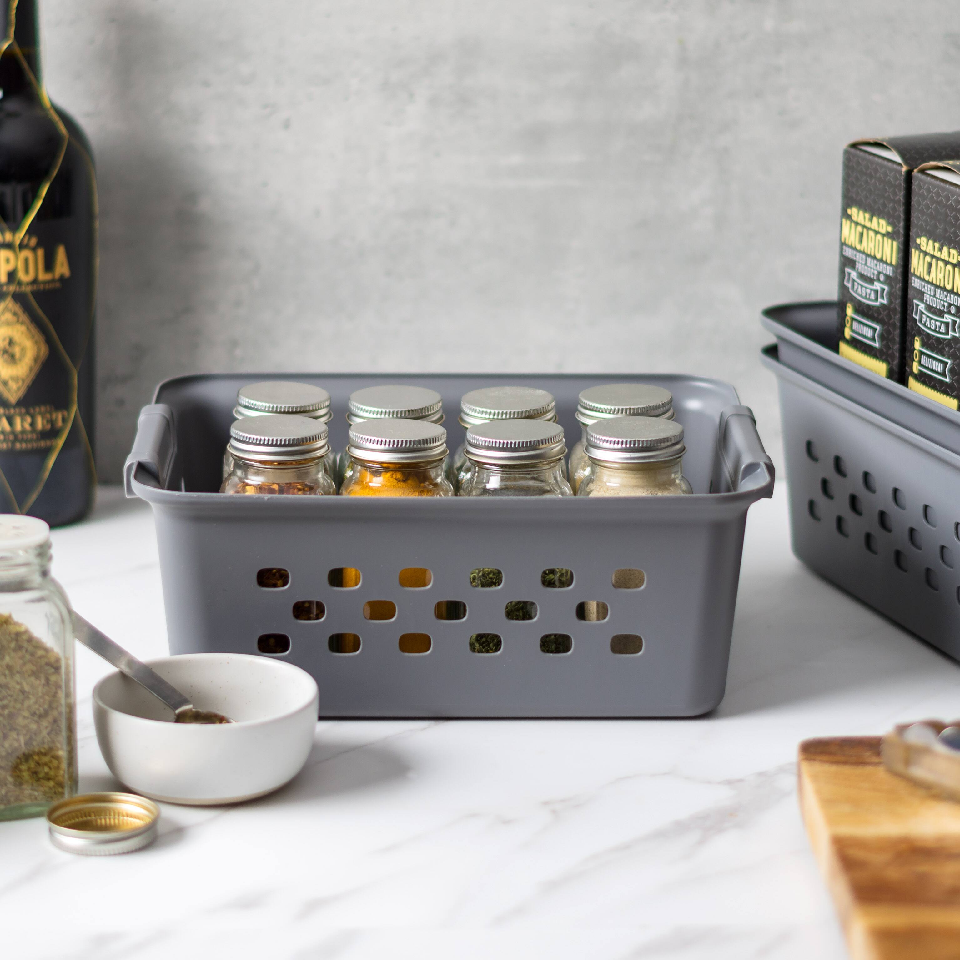 IRIS Gray 7qt. Small Organizer Storage Basket