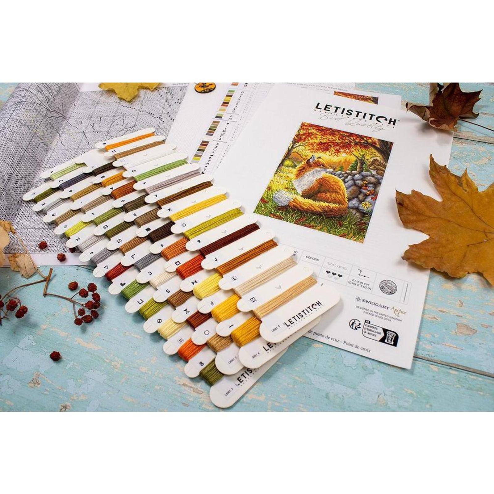 LetiStitch A Friend for Little Fox Counted Cross Stitch Kit