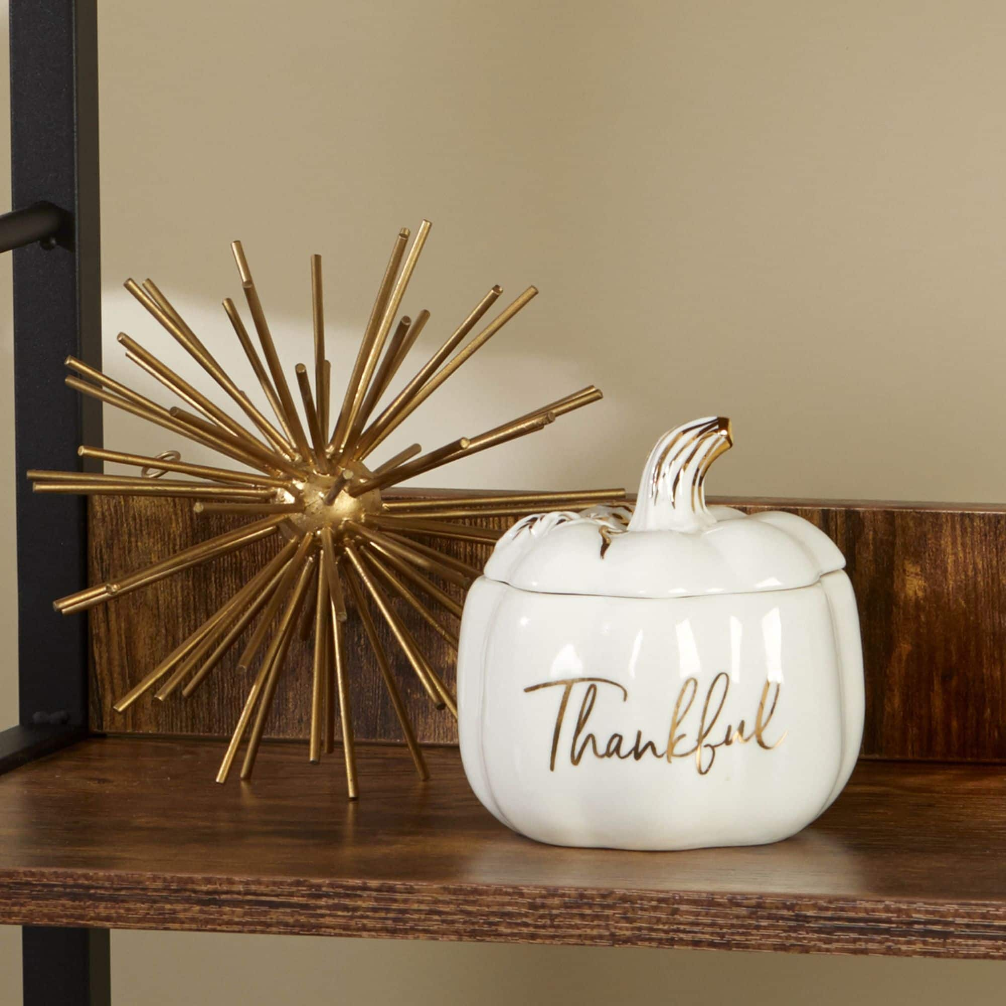 Kate Aspen White Thankful Pumpkin Decorative Bowl