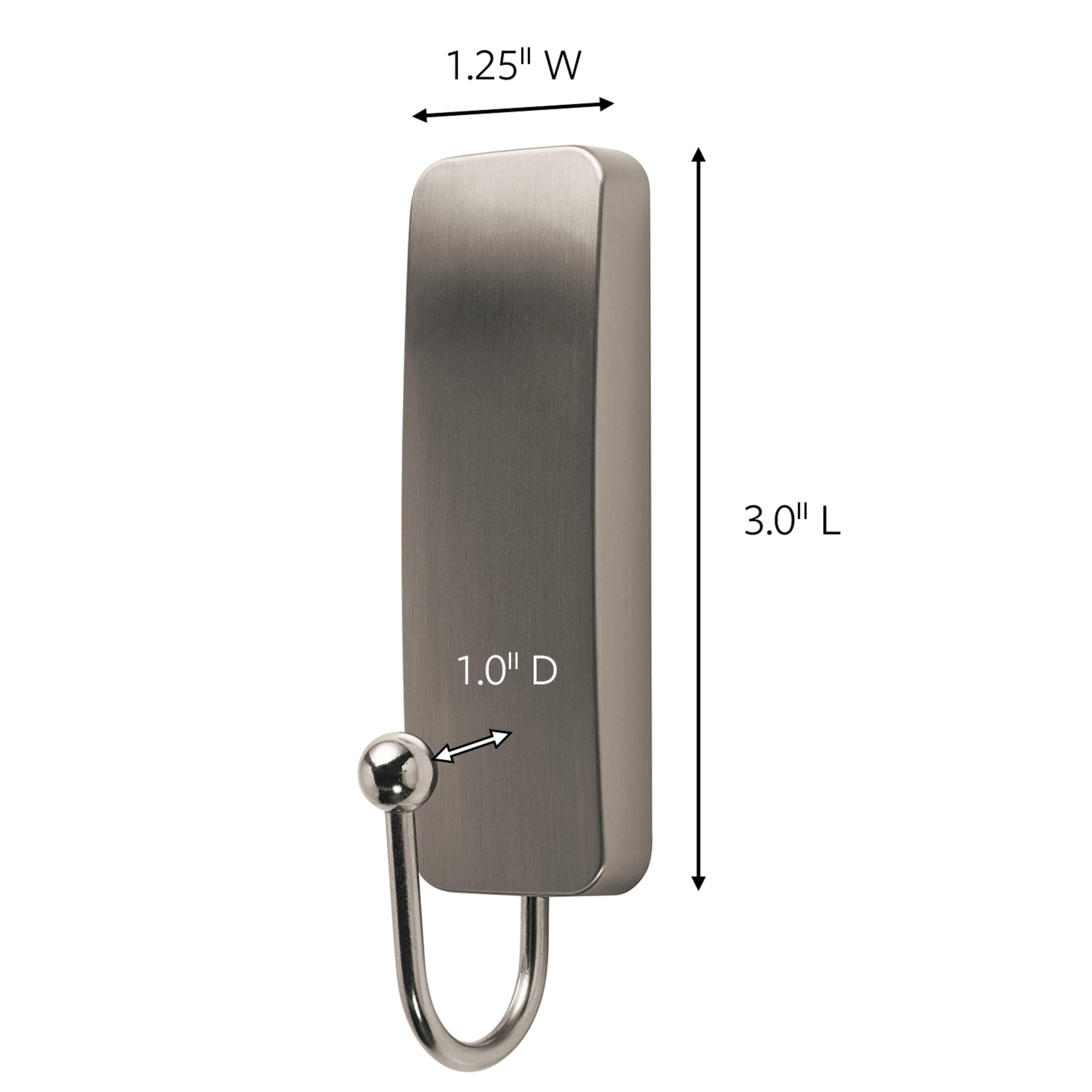 Command™ Medium Decorative Hook, Brushed Nickel