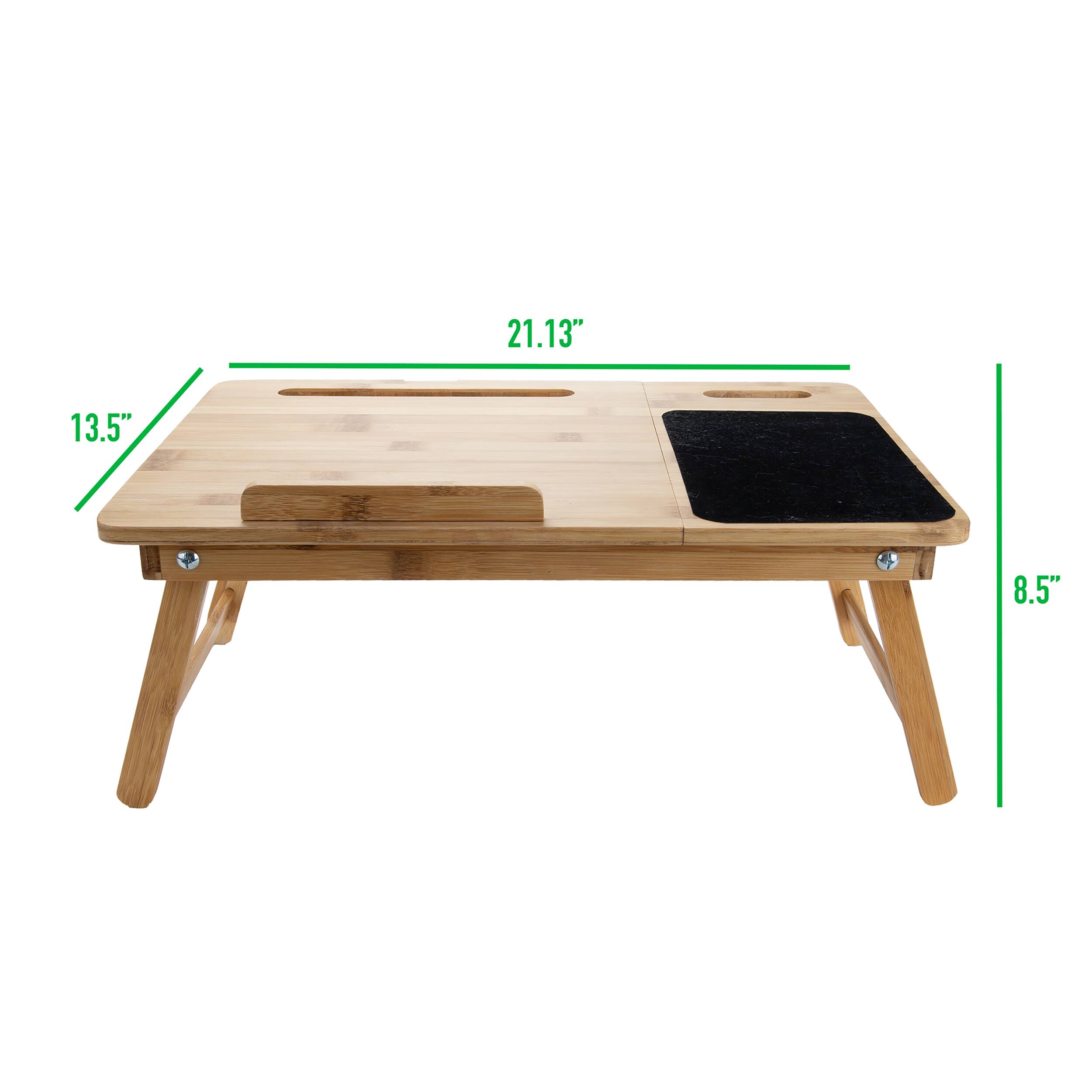 Mind Reader Bamboo Adjustable Lap Desk with Foldable Legs