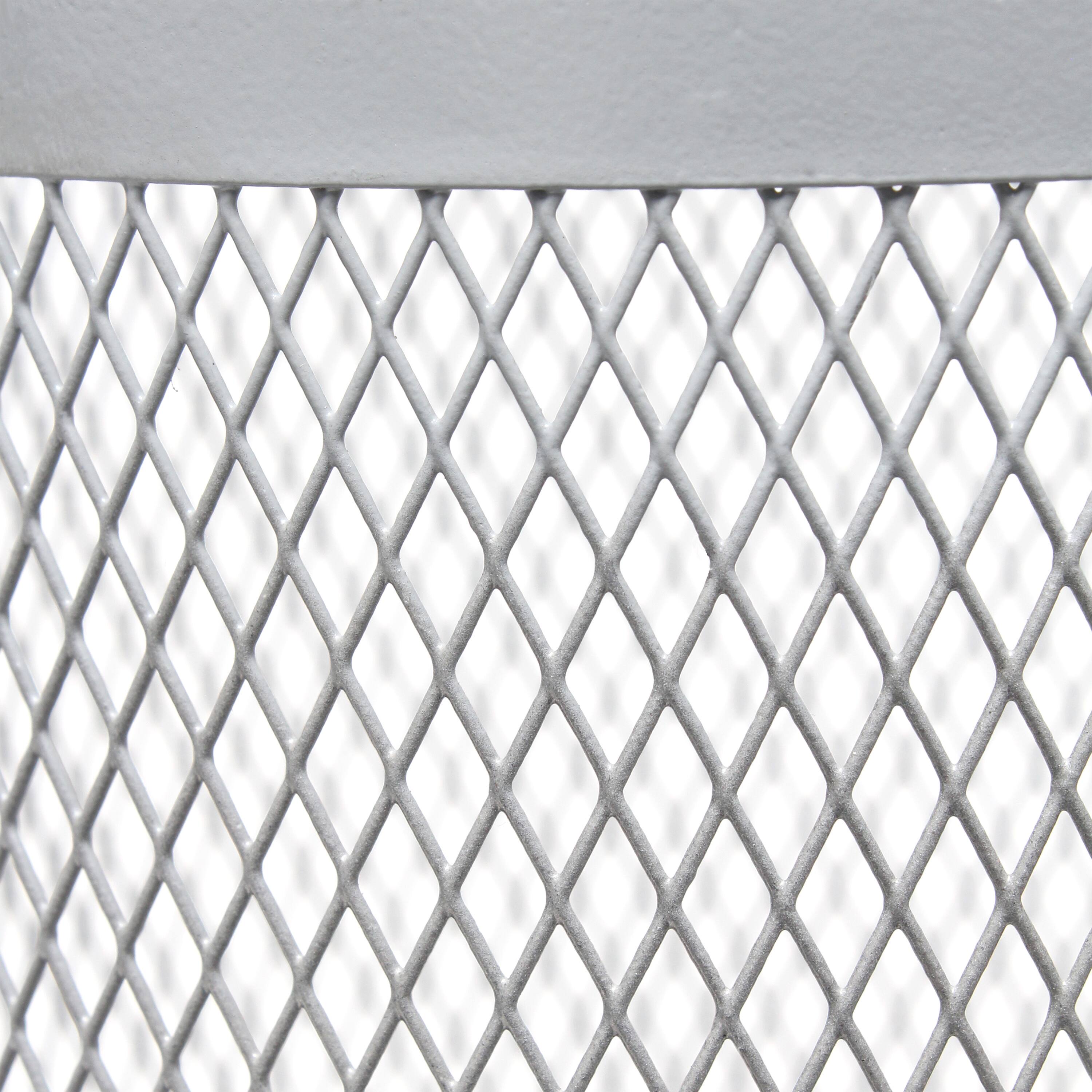 Simple Designs 13&#x22; Mesh Cylindrical Steel Table Lamp