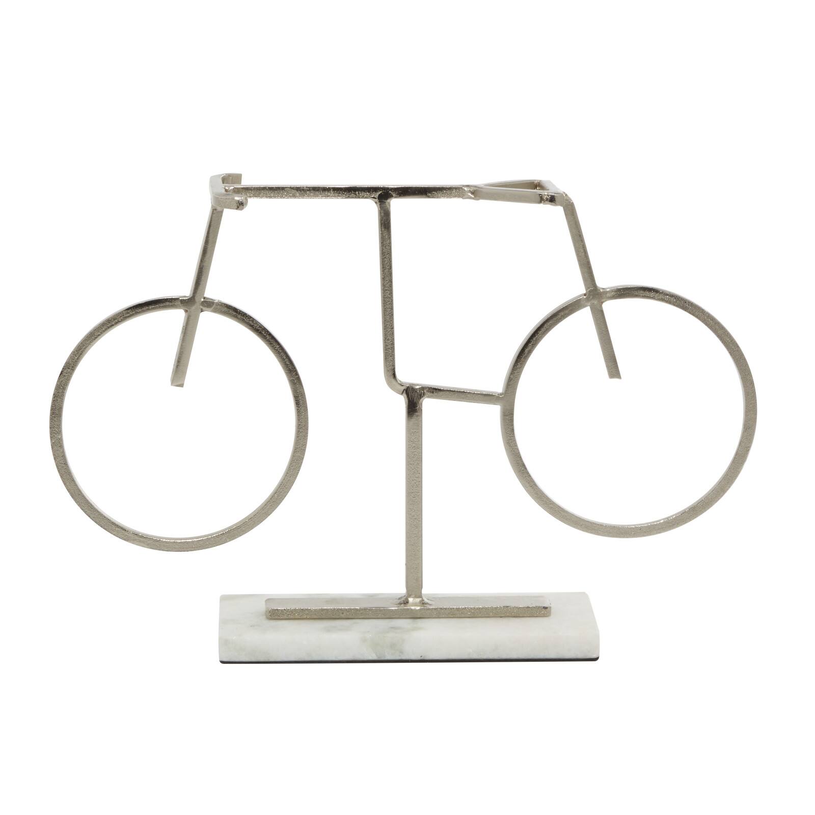 13&#x22; Silver Metal Contemporary Bicycle Sculpture