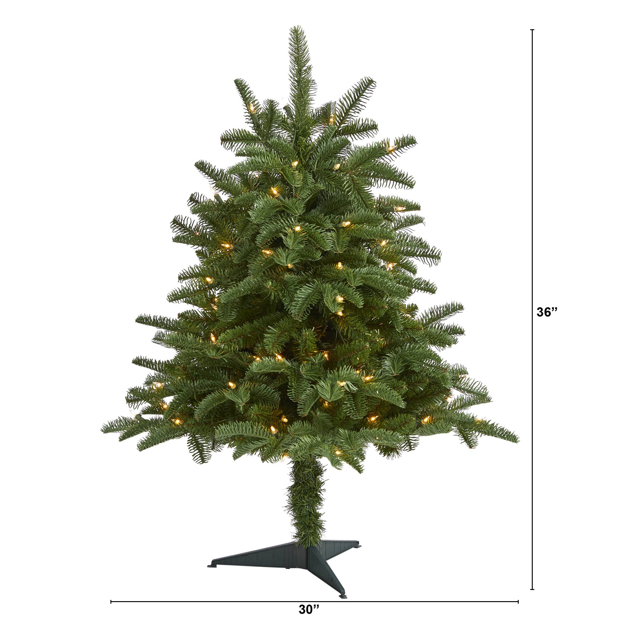 3ft. Pre-Lit South Carolina Spruce Artificial Christmas Tree, White Warm Lights