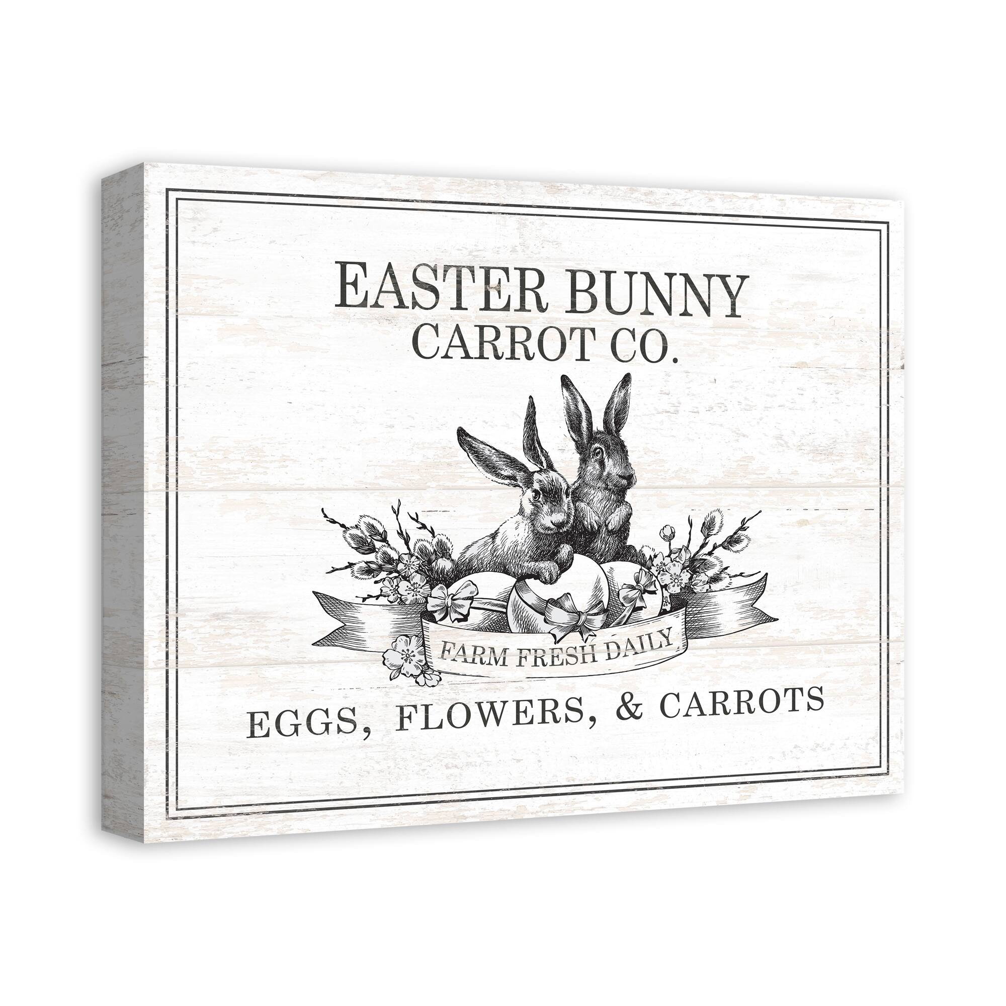 Easter Bunny Carrot Farm 2 16" x 20" Canvas Wall Art