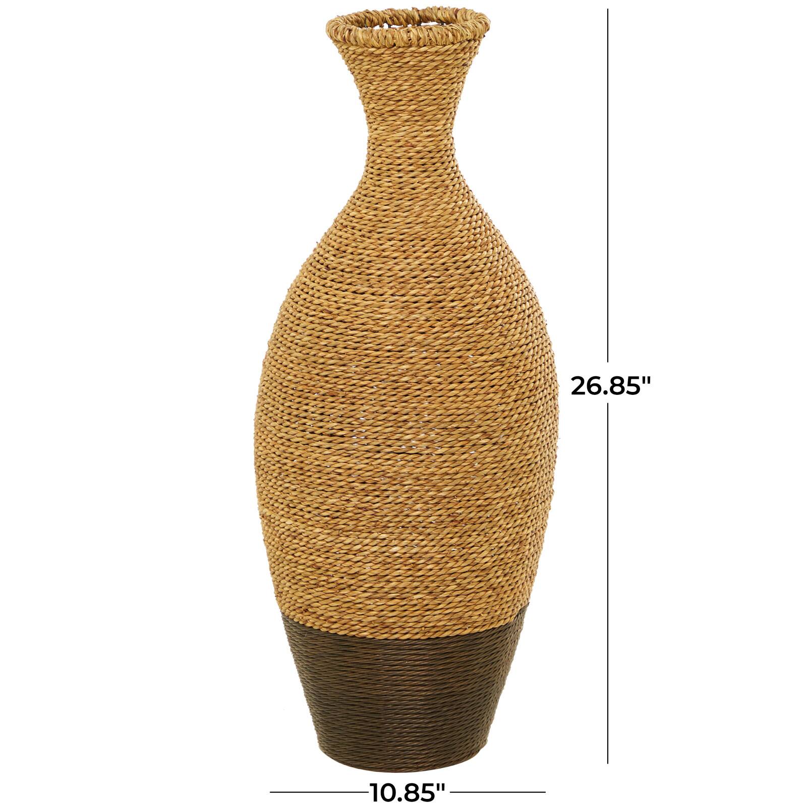 Brown Seagrass Handmade Tall Woven Floor Vase