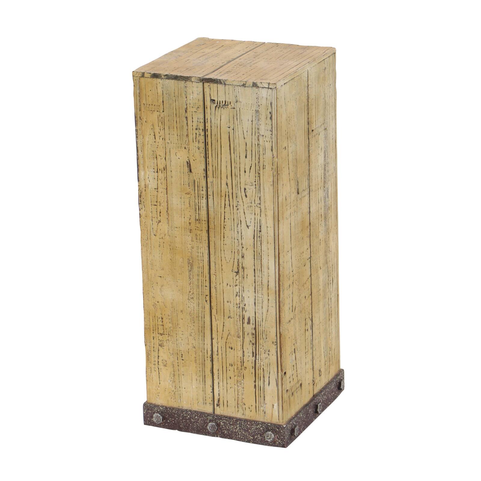 Set of 3&#x22; Brown Wood Rustic Pedestal Table, 39&#x22;, 30&#x22;, 22&#x22;