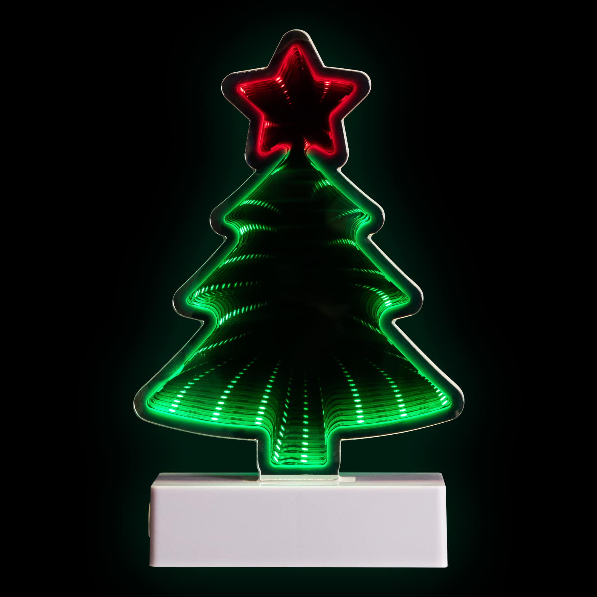 LED 3D Christmas Tree Infinity Mirror - 8"