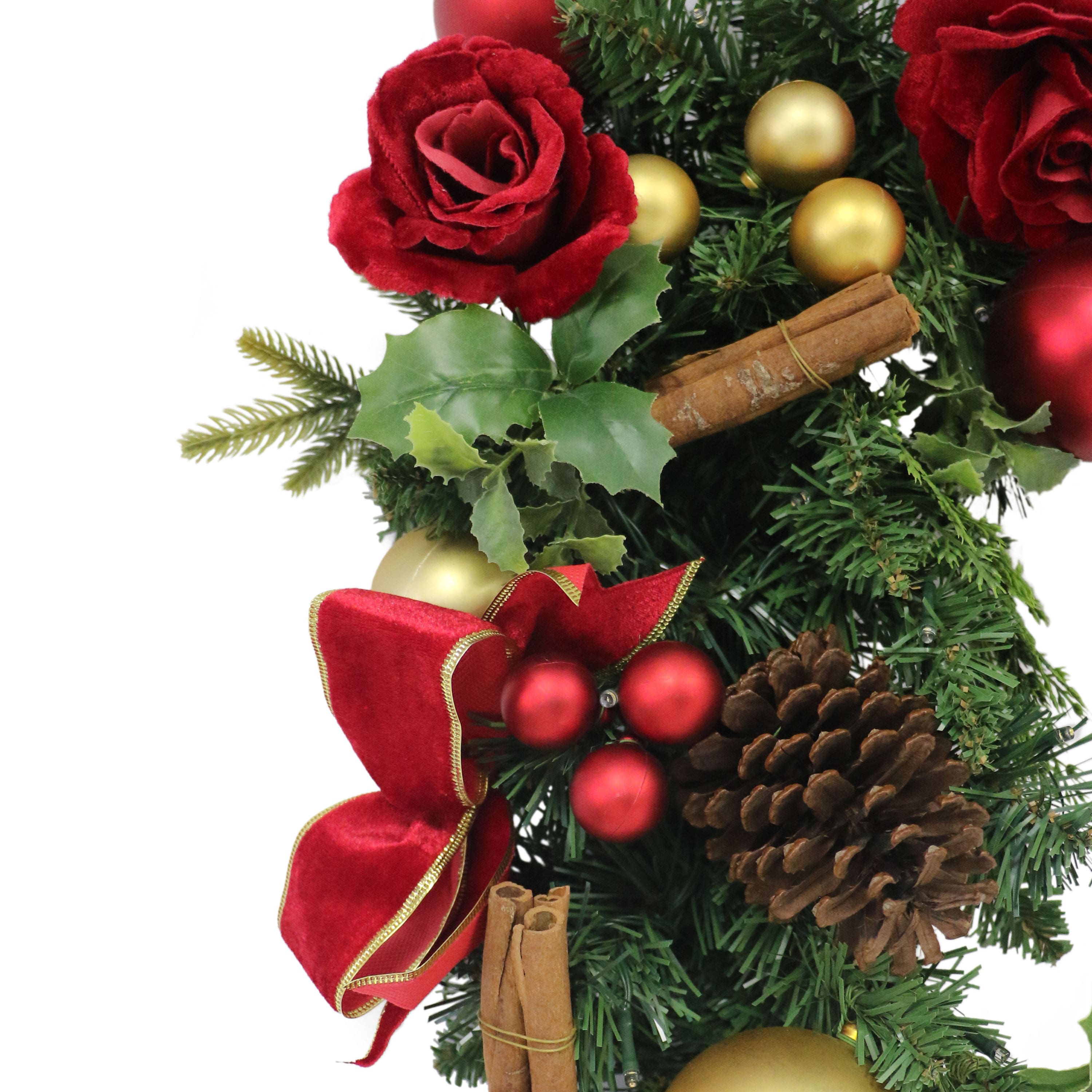6ft. Pre-Lit Red & Gold Adorned Artificial Garland 