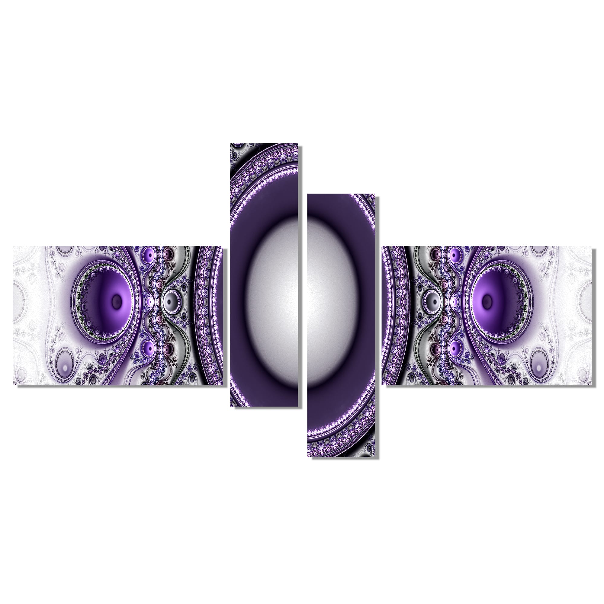 Designart - Purple Fractal Pattern with Circles