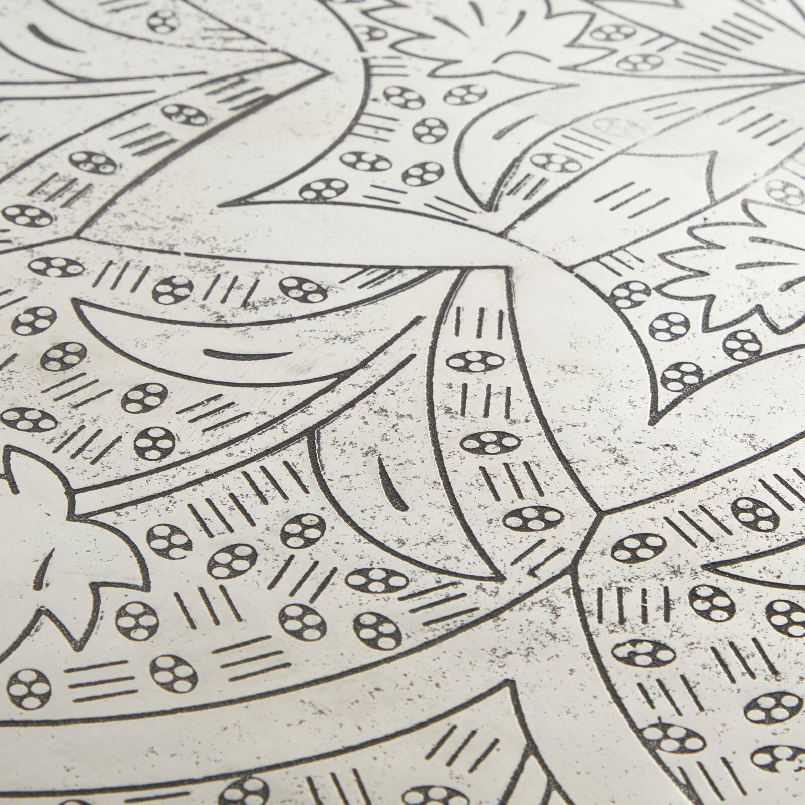 Silver Aluminum Traditional Coffee Table