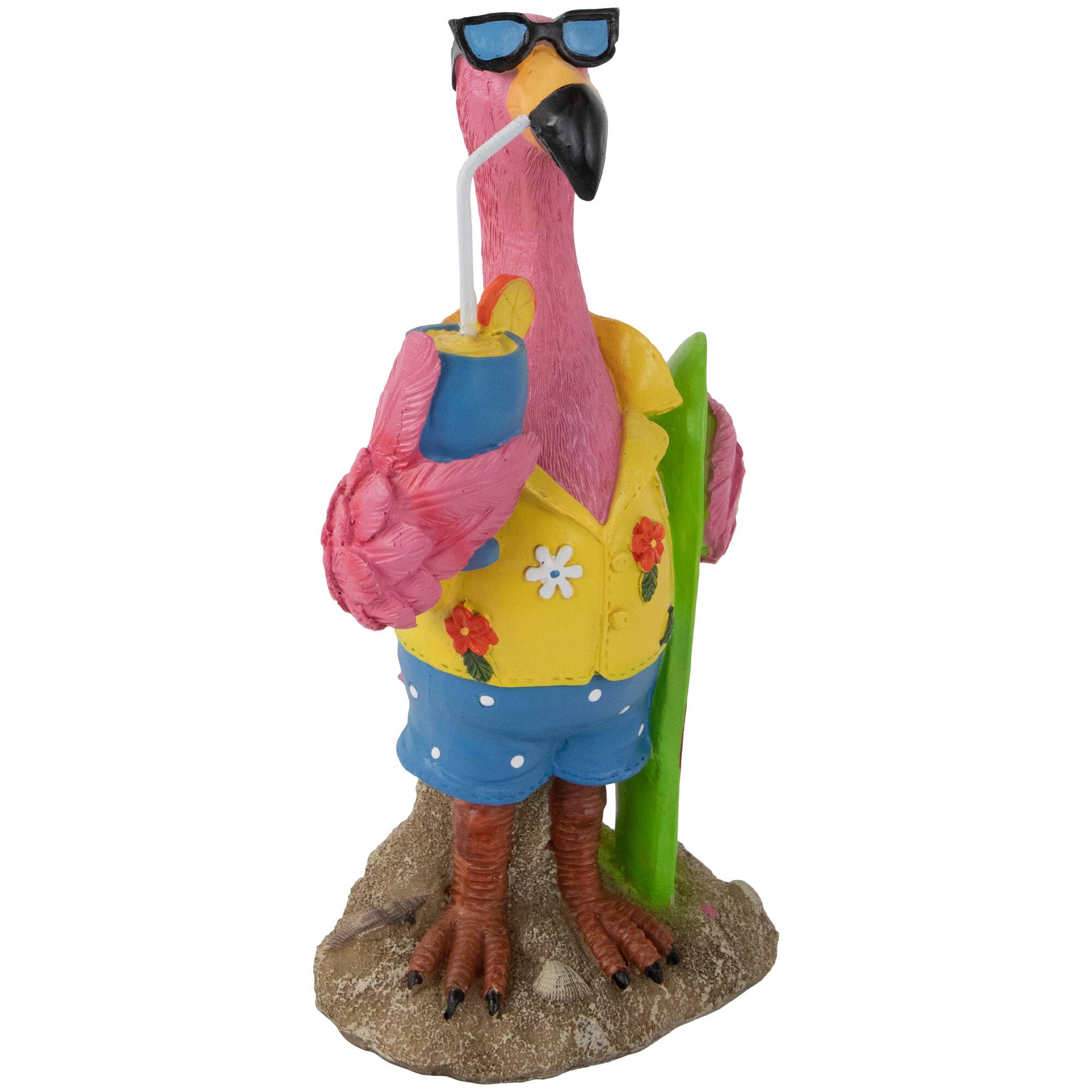 11.5&#x22; Tropical Pink Flamingo Outdoor Garden Statue