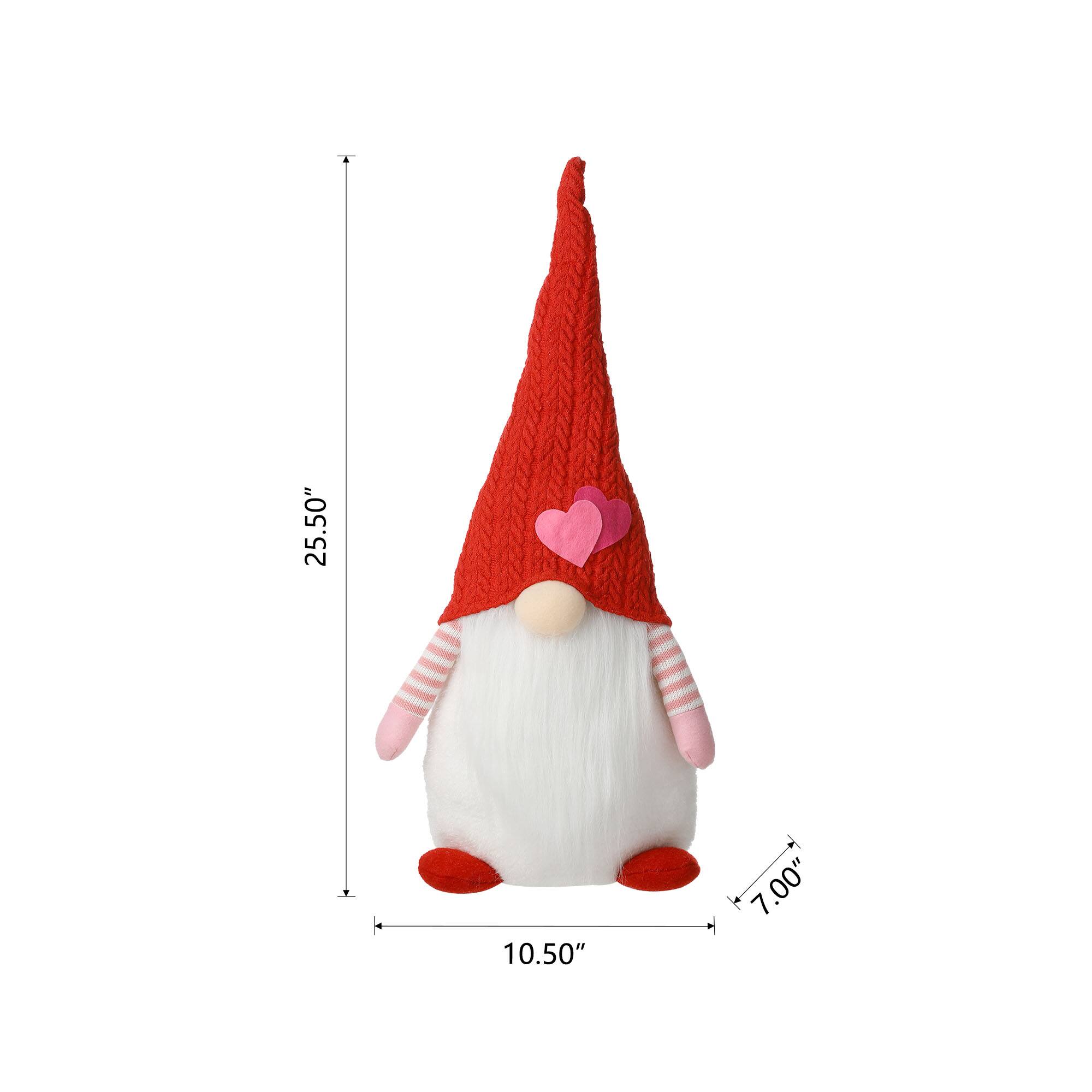 Glitzhome&#xAE; 25.5&#x22; Valentine&#x27;s Standing Fabric Gnome D&#xE9;cor