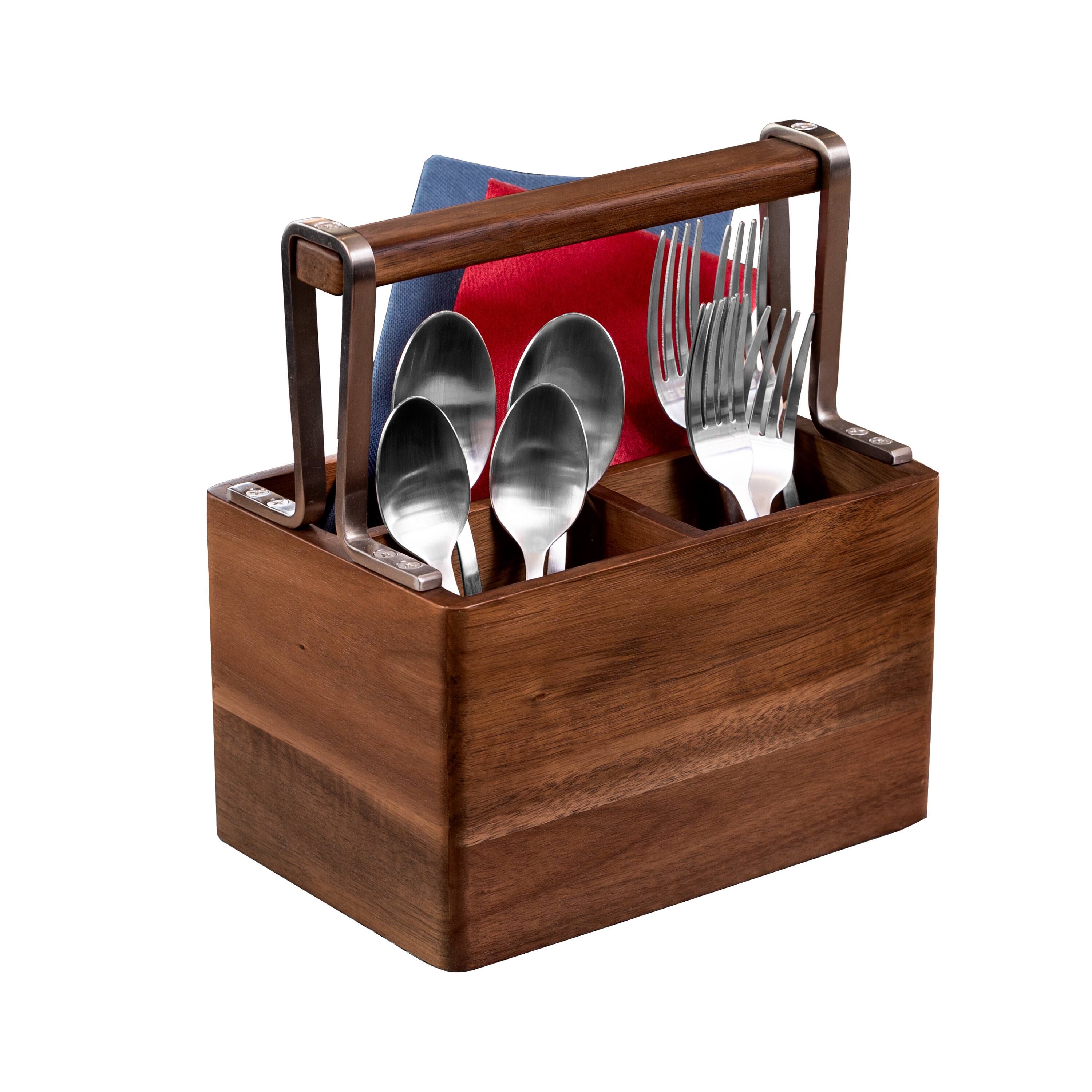 Honey Can Do Acacia Cutlery Caddy