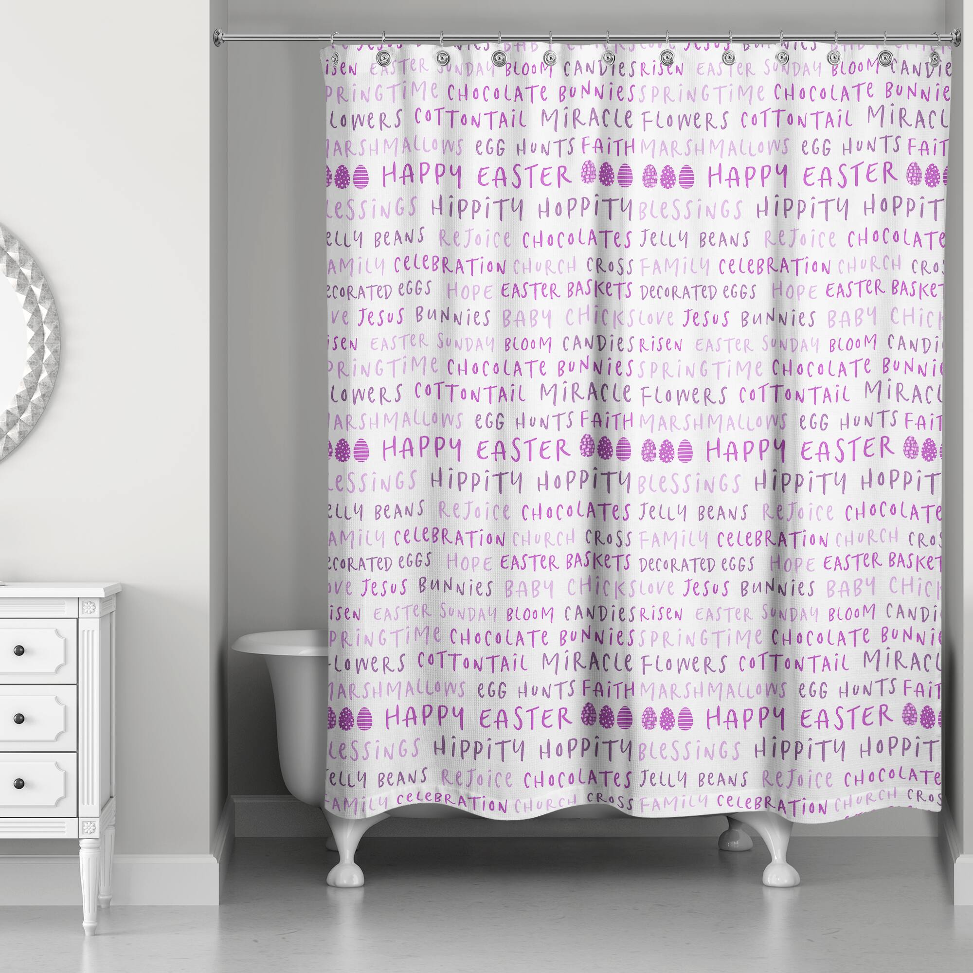 Easter Stuff Purples Shower Curtain 71" x 74" Shower Curtain