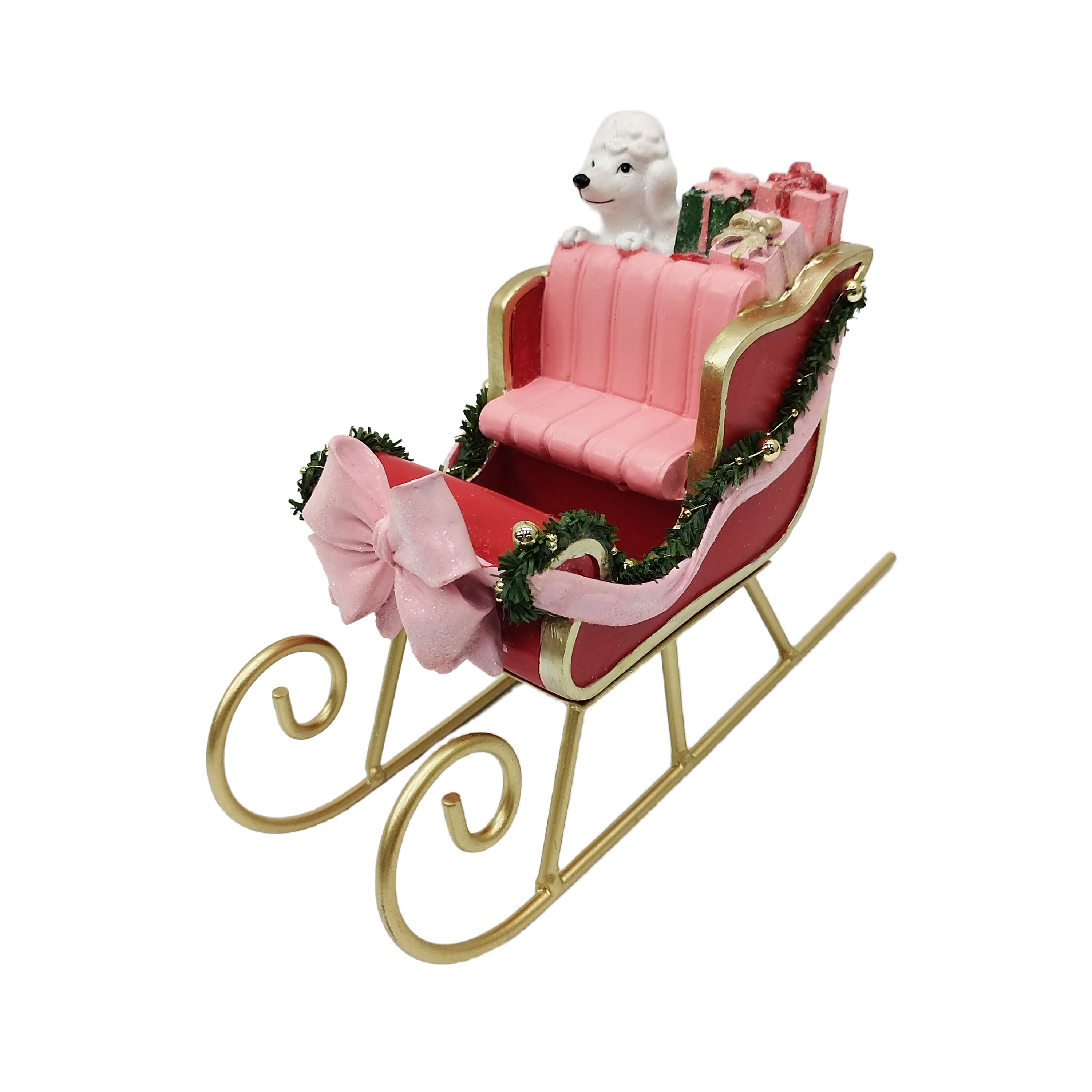 10.5&#x22; Sleigh with Poodle &#x26; Gifts Tabletop D&#xE9;cor by Ashland&#xAE;