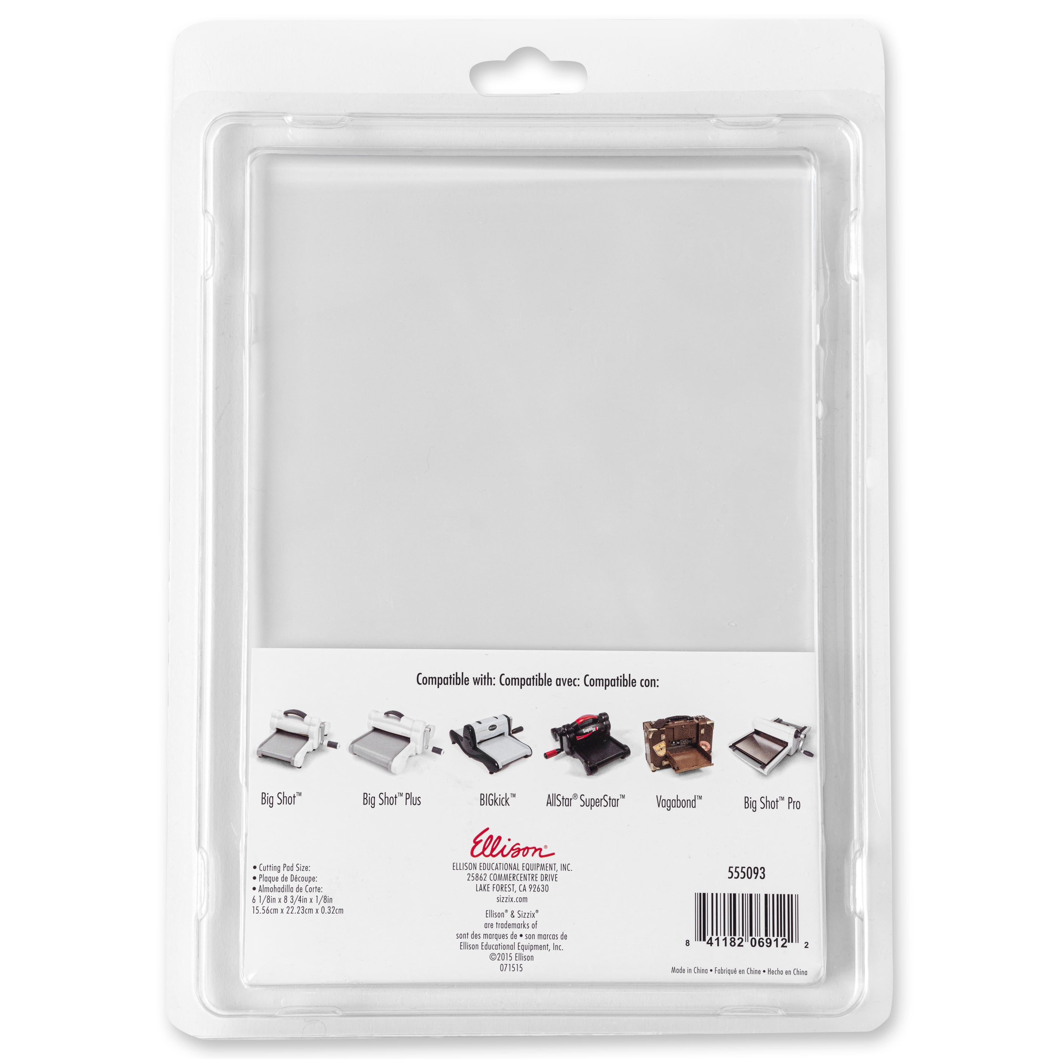 Sizzix Big Shot Cutting Pads 1 Pair Clear With Silver Glitter